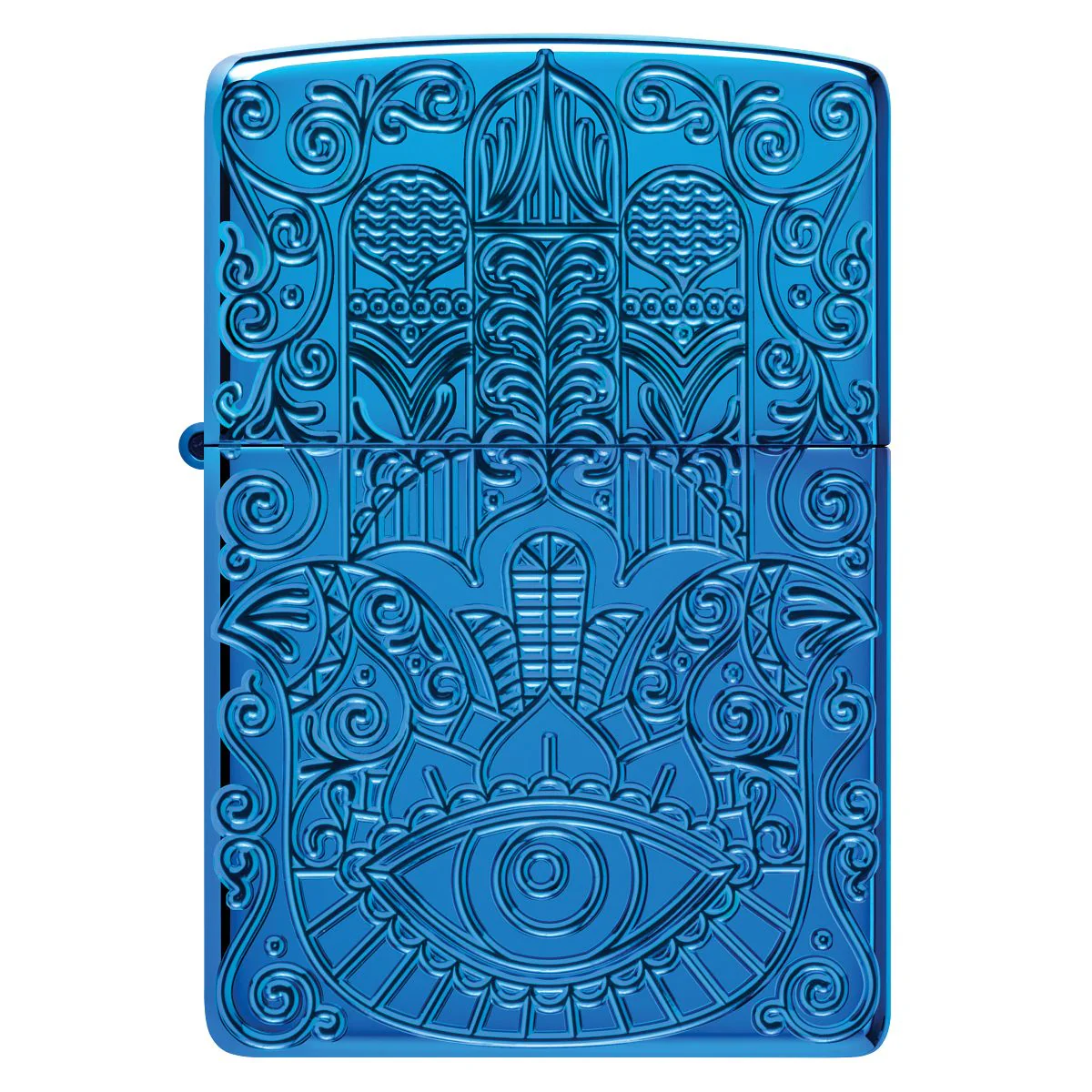 Zippo Lighter: Armor Hamsa Design, Deep Carved - High Polish Blue 46752 - Image 2
