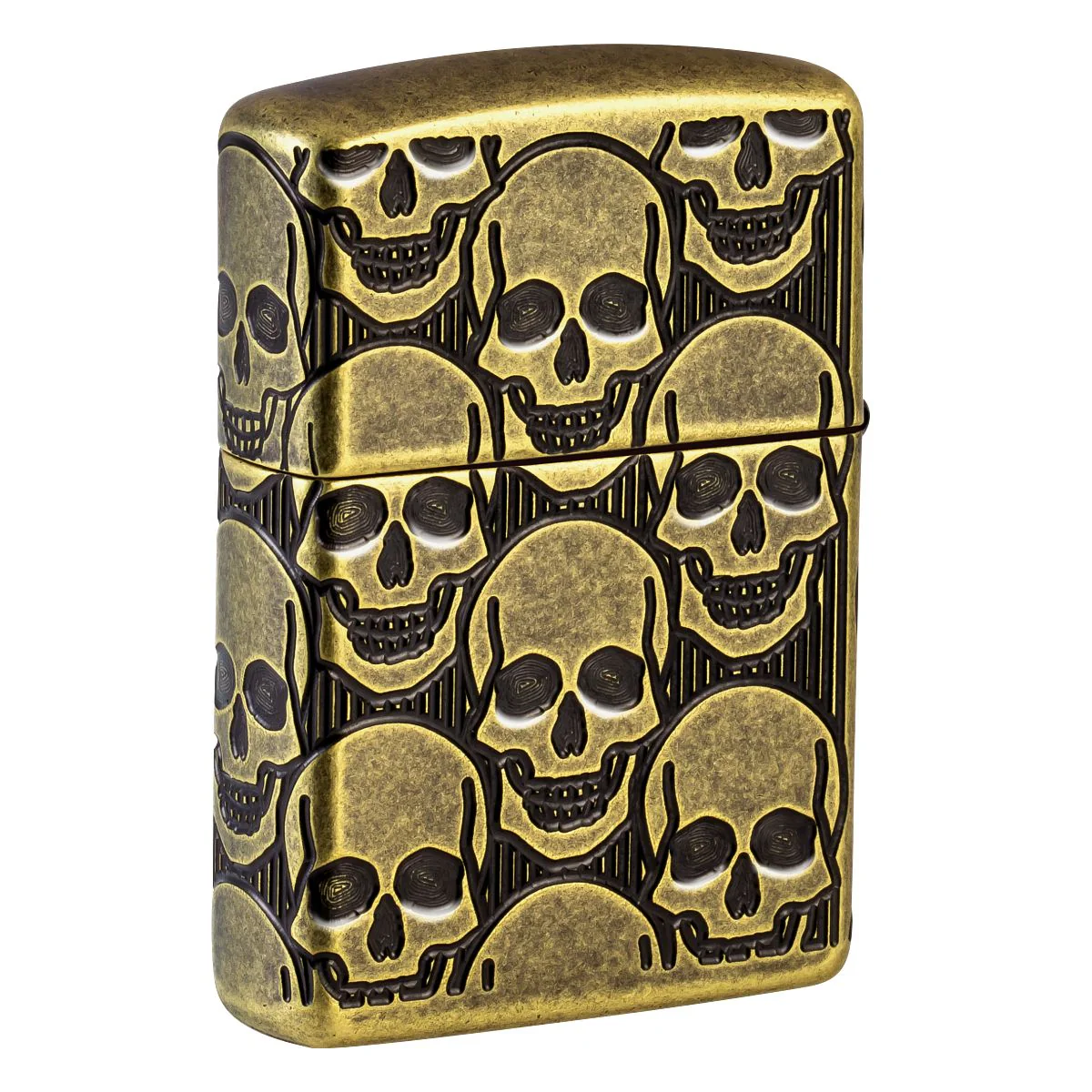 Zippo Lighter: Armor MultiCut, Cackling Cranium Design - Antique Brass 46302 - Image 2