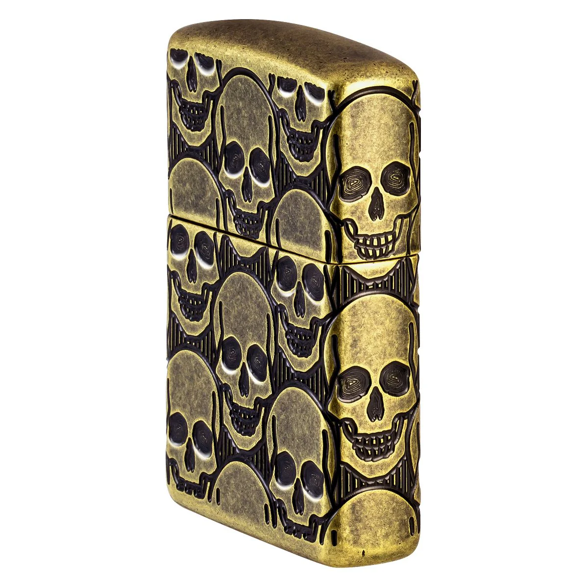 Zippo Lighter: Armor MultiCut, Cackling Cranium Design - Antique Brass 46302 - Image 3