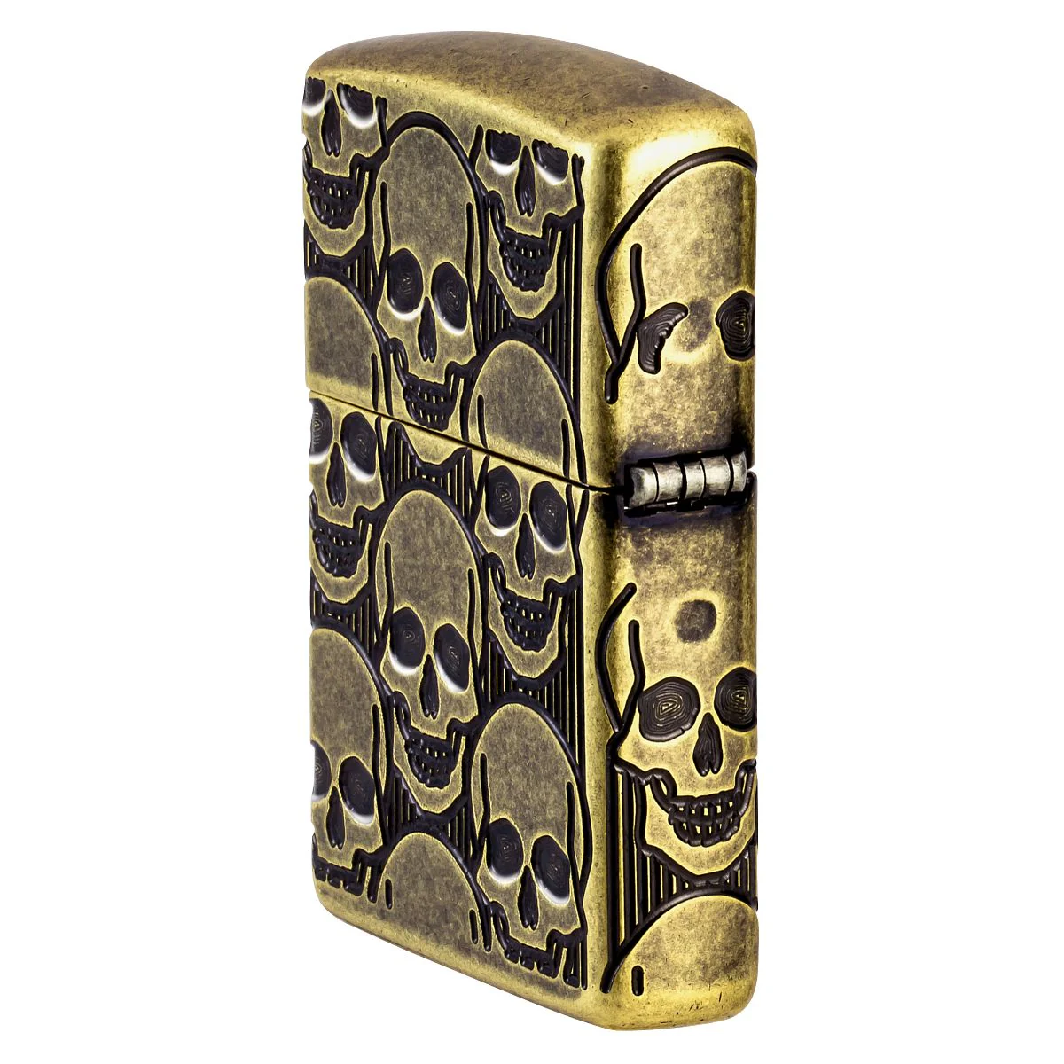 Zippo Lighter: Armor MultiCut, Cackling Cranium Design - Antique Brass 46302 - Image 4
