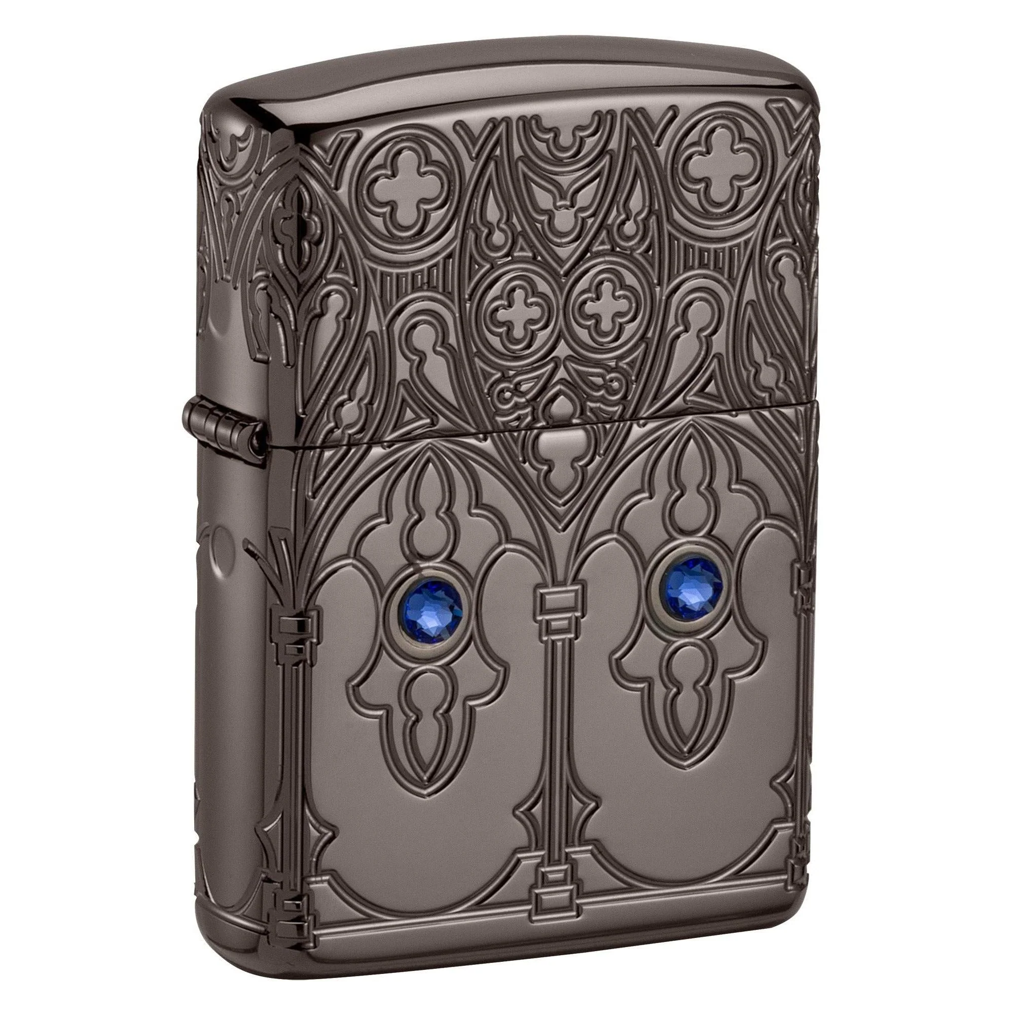 Zippo Lighter: Armor MultiCut Design with Crystals - Black Ice 46753