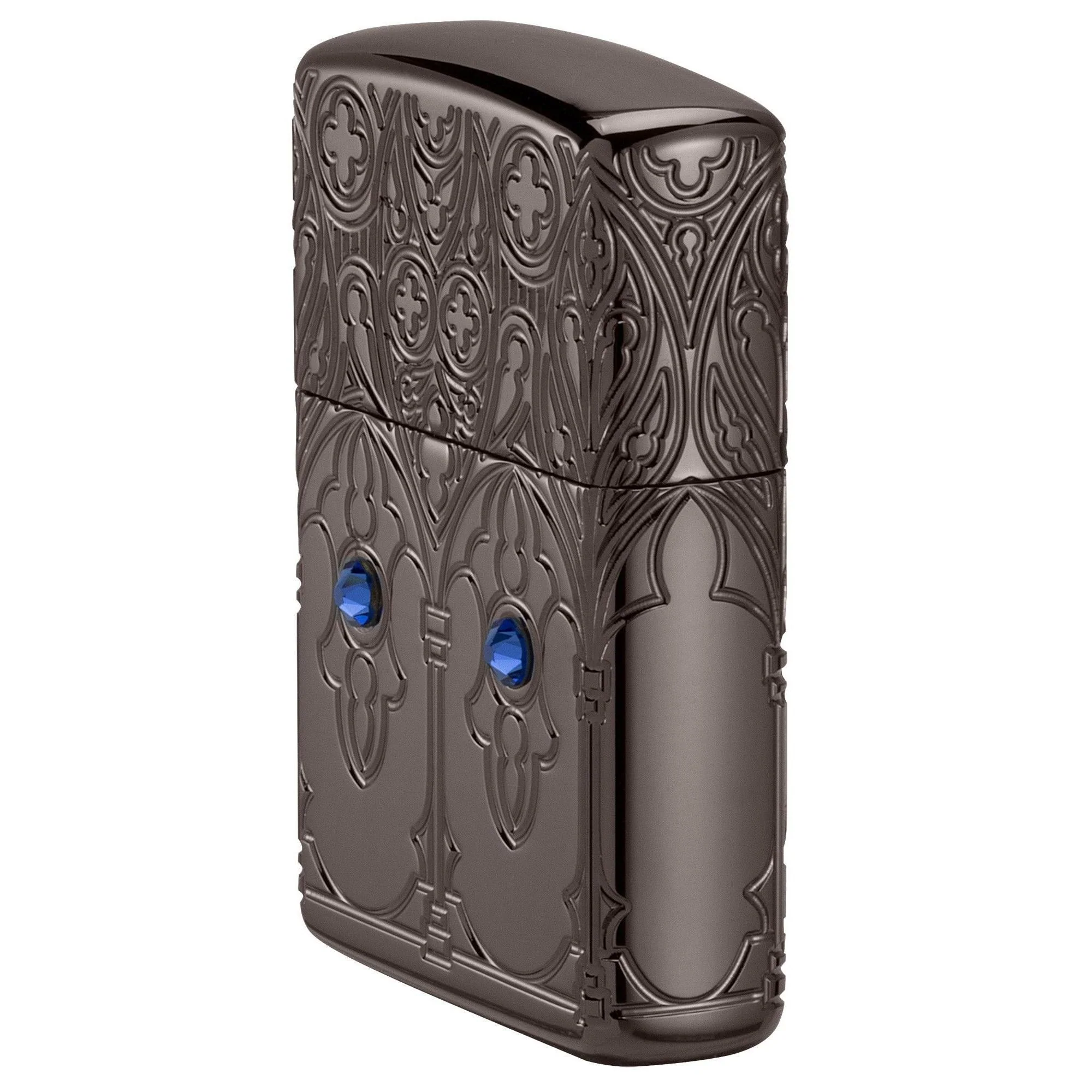 Zippo Lighter: Armor MultiCut Design with Crystals - Black Ice 46753 - Image 2