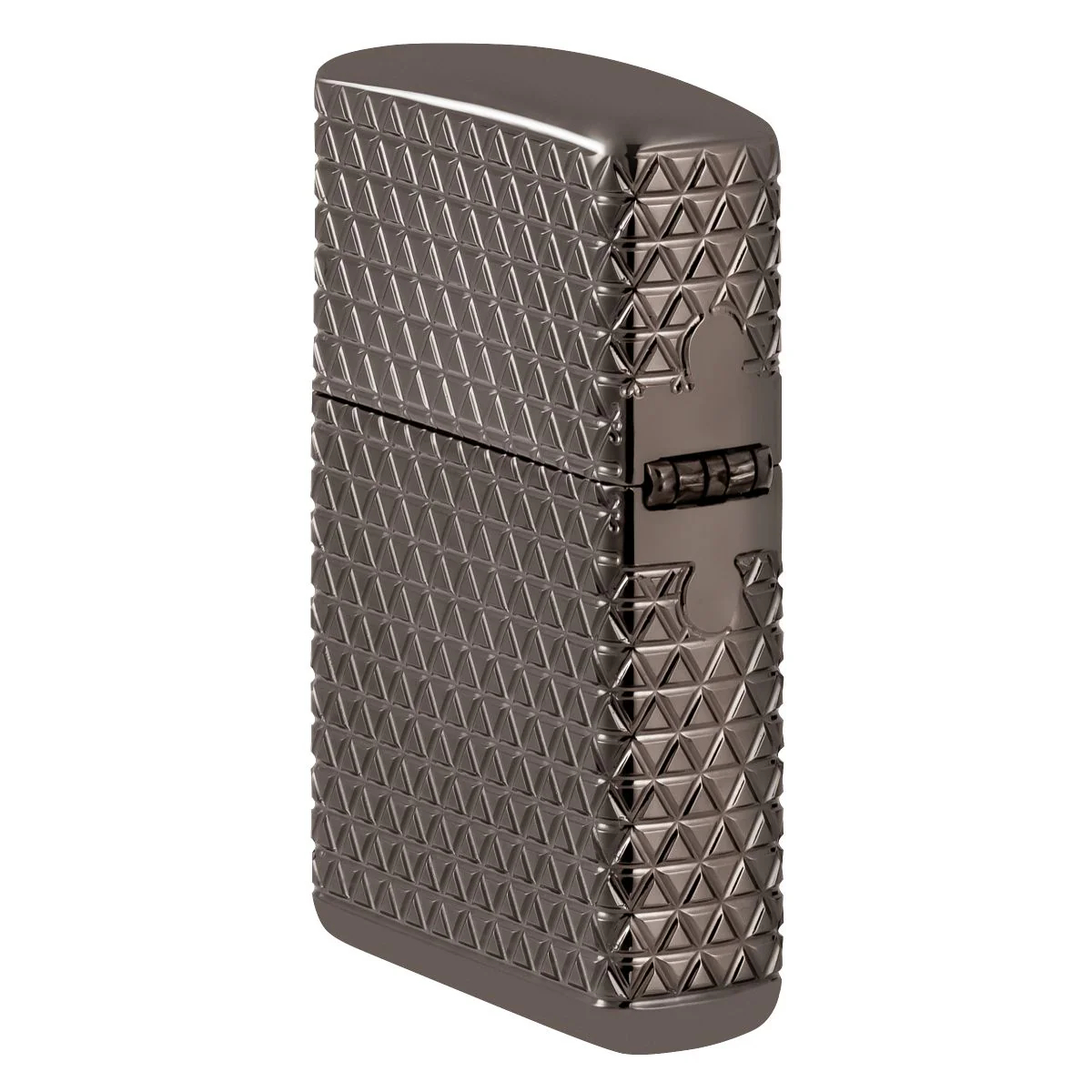 Zippo Lighter: Armor MultiCut, Diamond Pattern with Crystals - Black Ice 46316 - Image 4