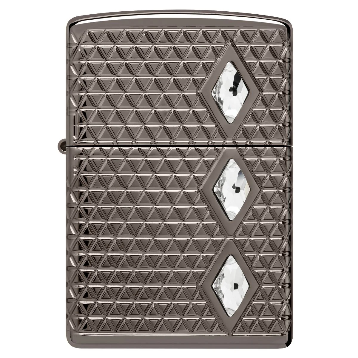 Zippo Lighter: Armor MultiCut, Diamond Pattern with Crystals - Black Ice 46316 - Image 5