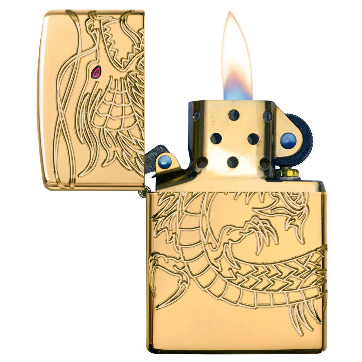 Zippo Lighter: Armor Multicut Dragon - High Polish Gold Plate 29265 - Image 8