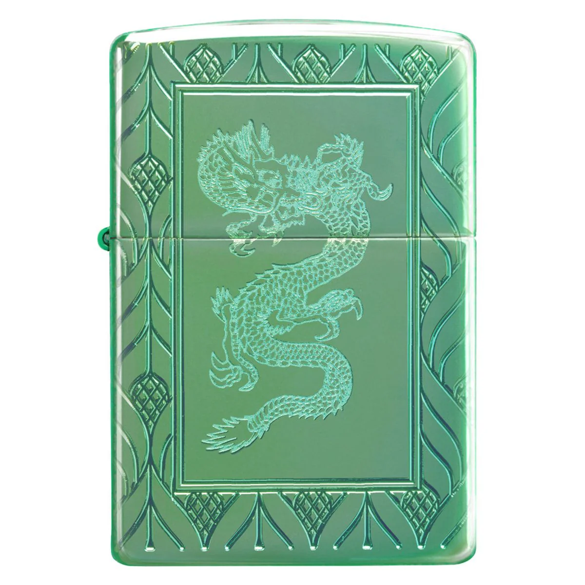 Zippo Lighter: Armor MultiCut Elegant Dragon - High Polish Green 49054 - Image 6
