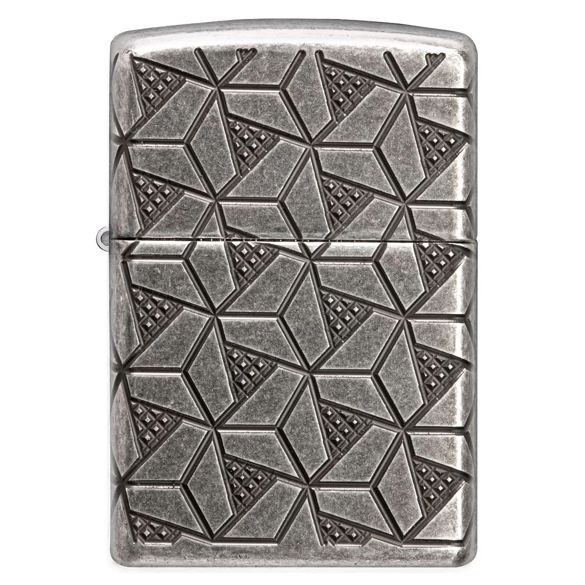 Zippo Lighter: Armor MultiCut Geometric Deep Carve - Antique Silver 49883 - Image 6
