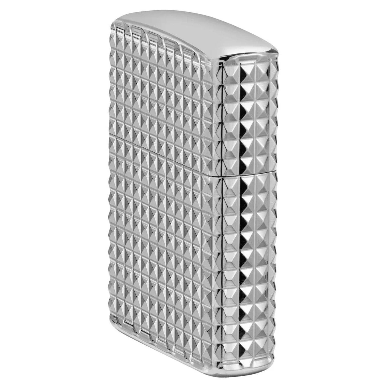 Zippo Lighter: Armor MultiCut Geometric Diamond Design - High Polish Chrome 48880 - Image 3