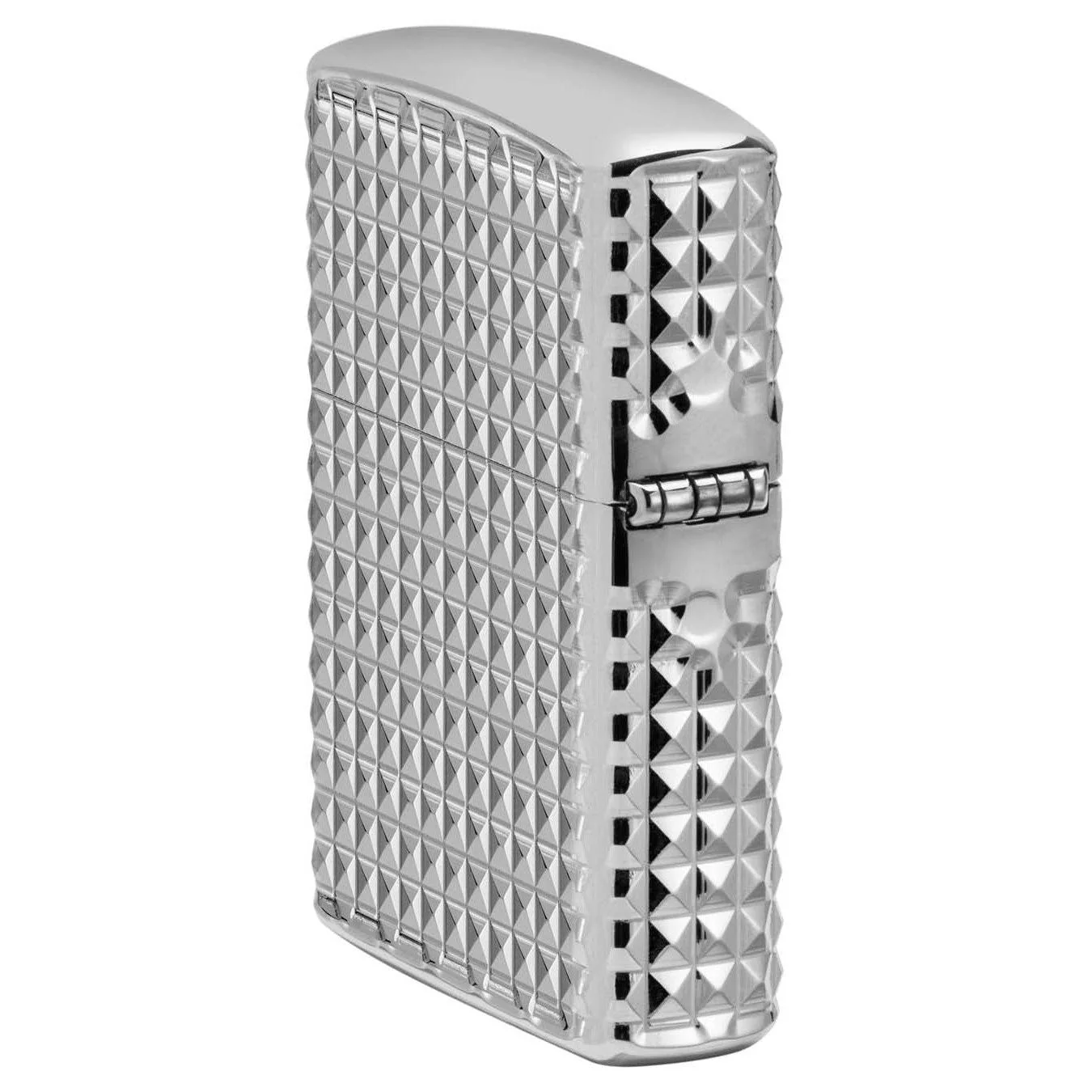 Zippo Lighter: Armor MultiCut Geometric Diamond Design - High Polish Chrome 48880 - Image 4
