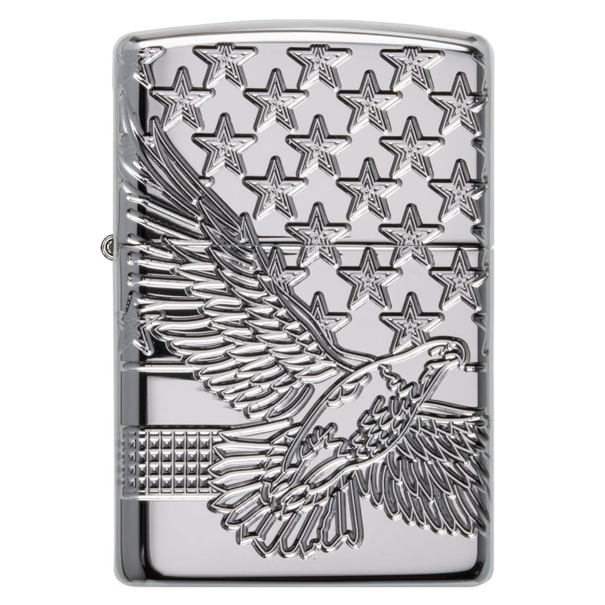 Zippo Lighter: Armor MultiCut Patriotic Eagle - High Polish Chrome 49027 - Image 5