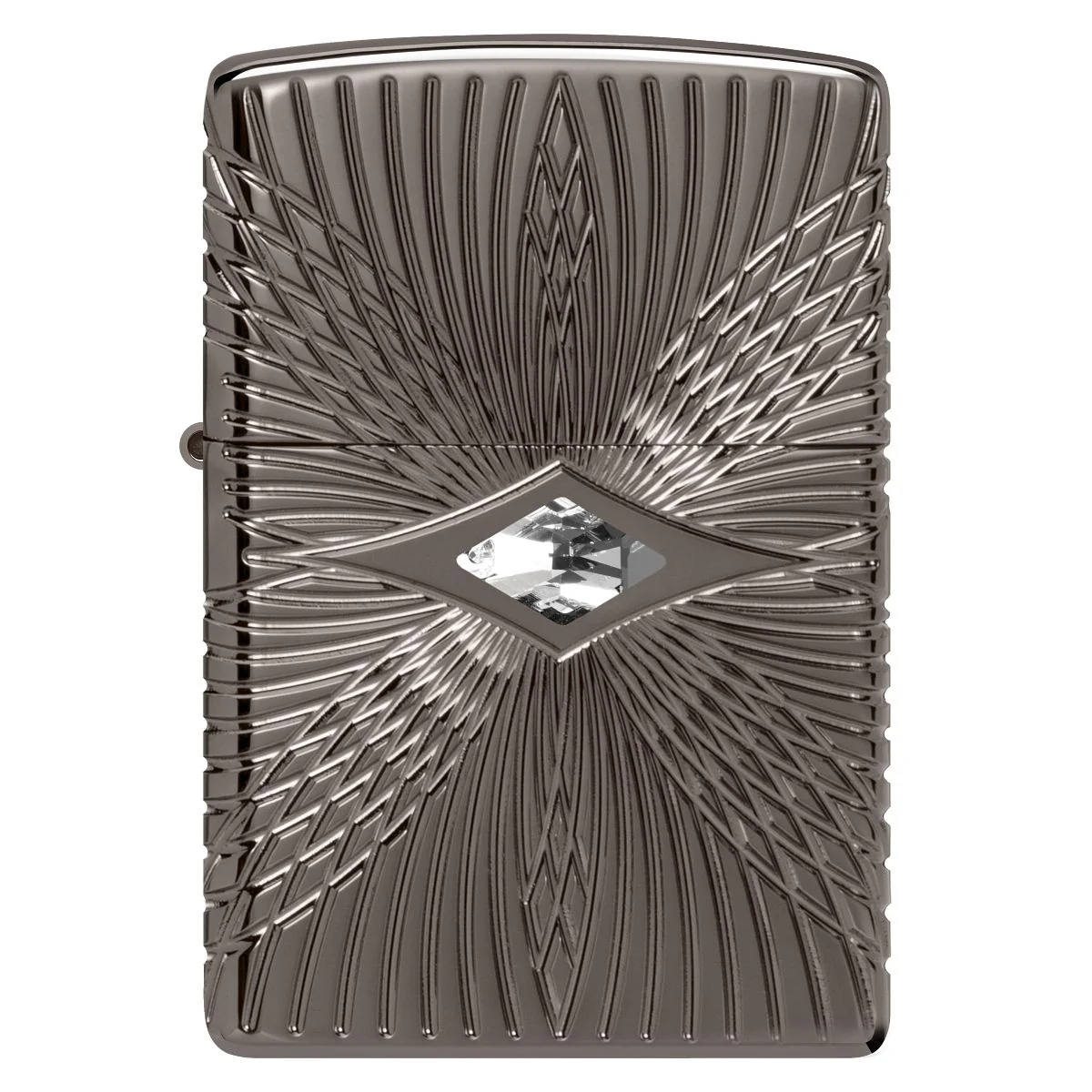 Zippo Lighter: Armor MultiCut Pattern Design with Crystal - Black Ice 49291 - Image 6