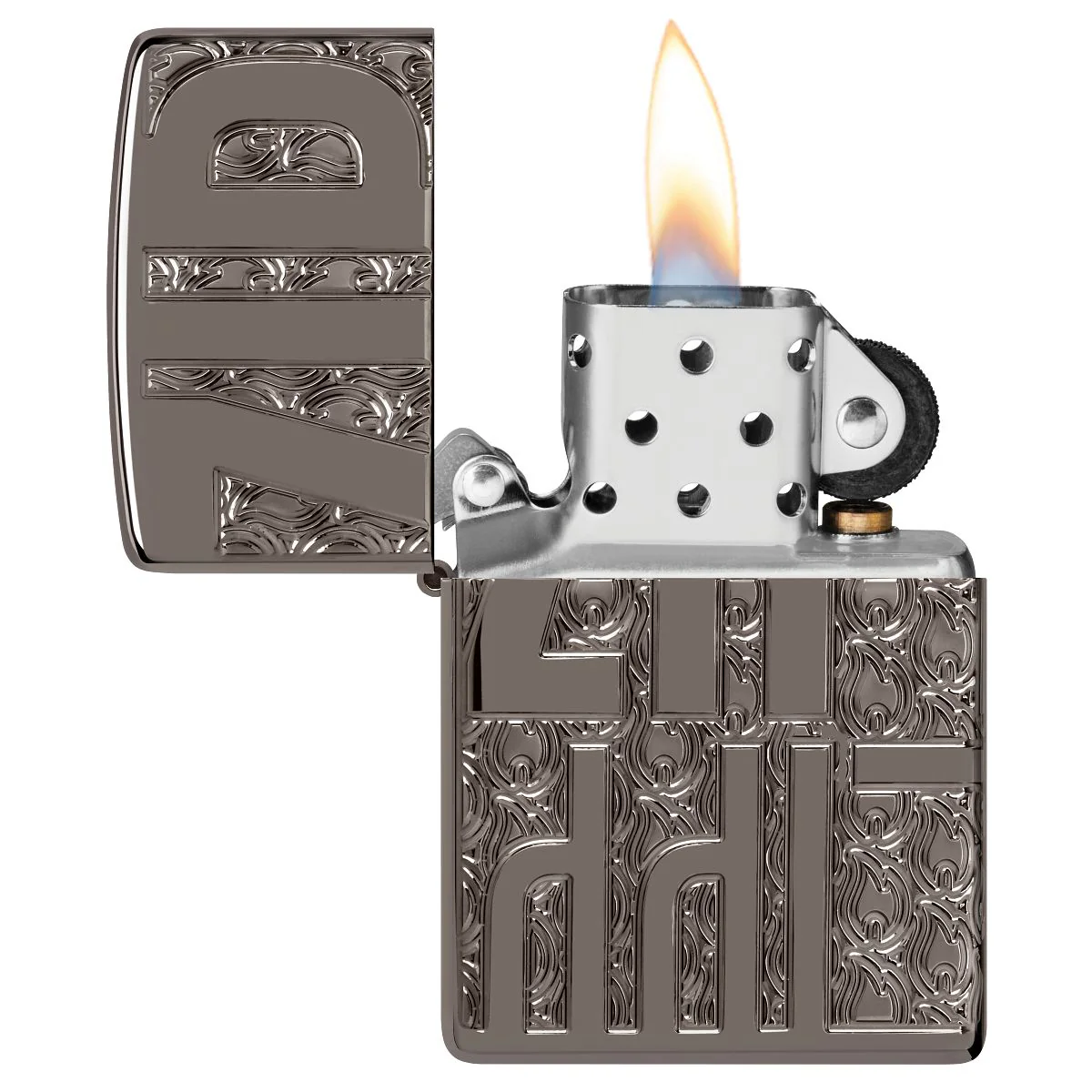 Zippo Lighter: Armor MultiCut, Reverse Carve Zippo - Black Ice 46312 - Image 6