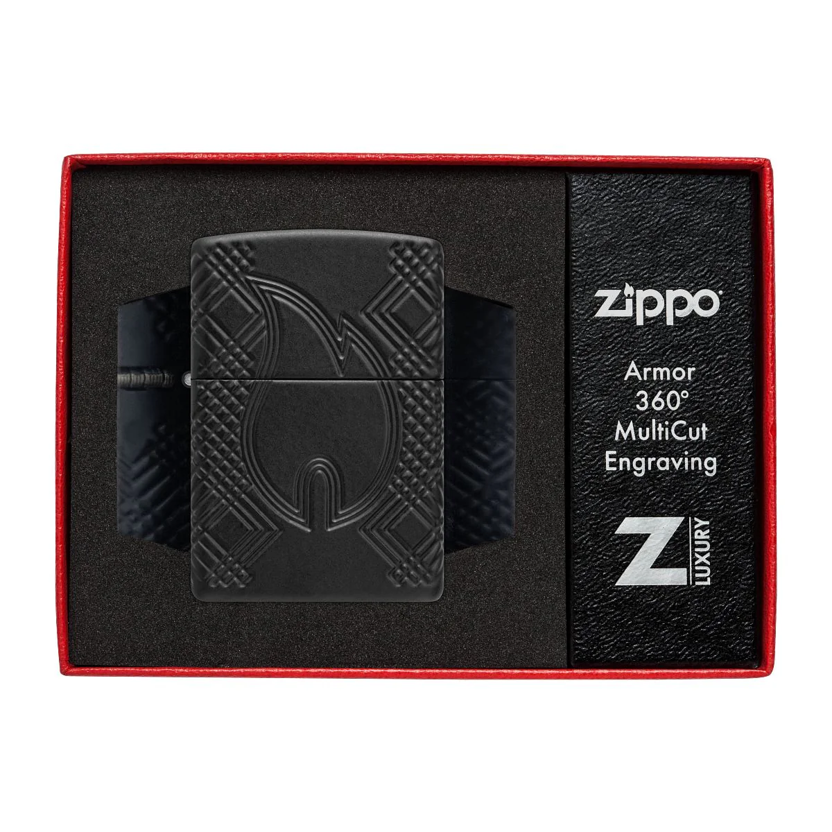 Zippo Lighter: Armor Multicut, Rivet Flame - Black Matte 46775 - Image 10