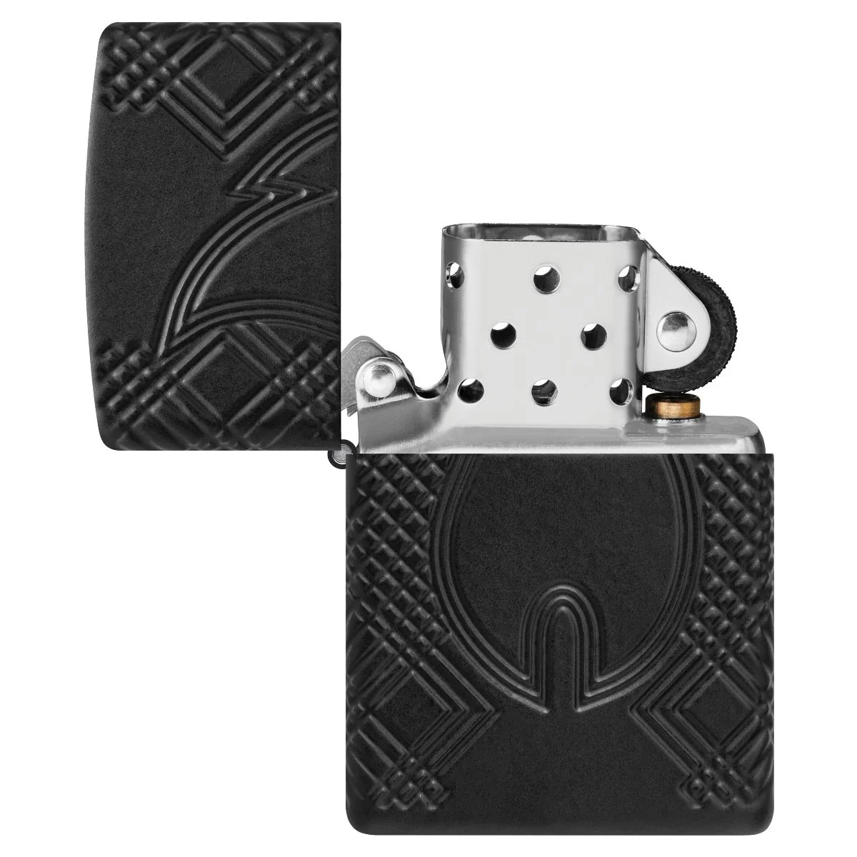 Zippo Lighter: Armor Multicut, Rivet Flame - Black Matte 46775 - Image 8