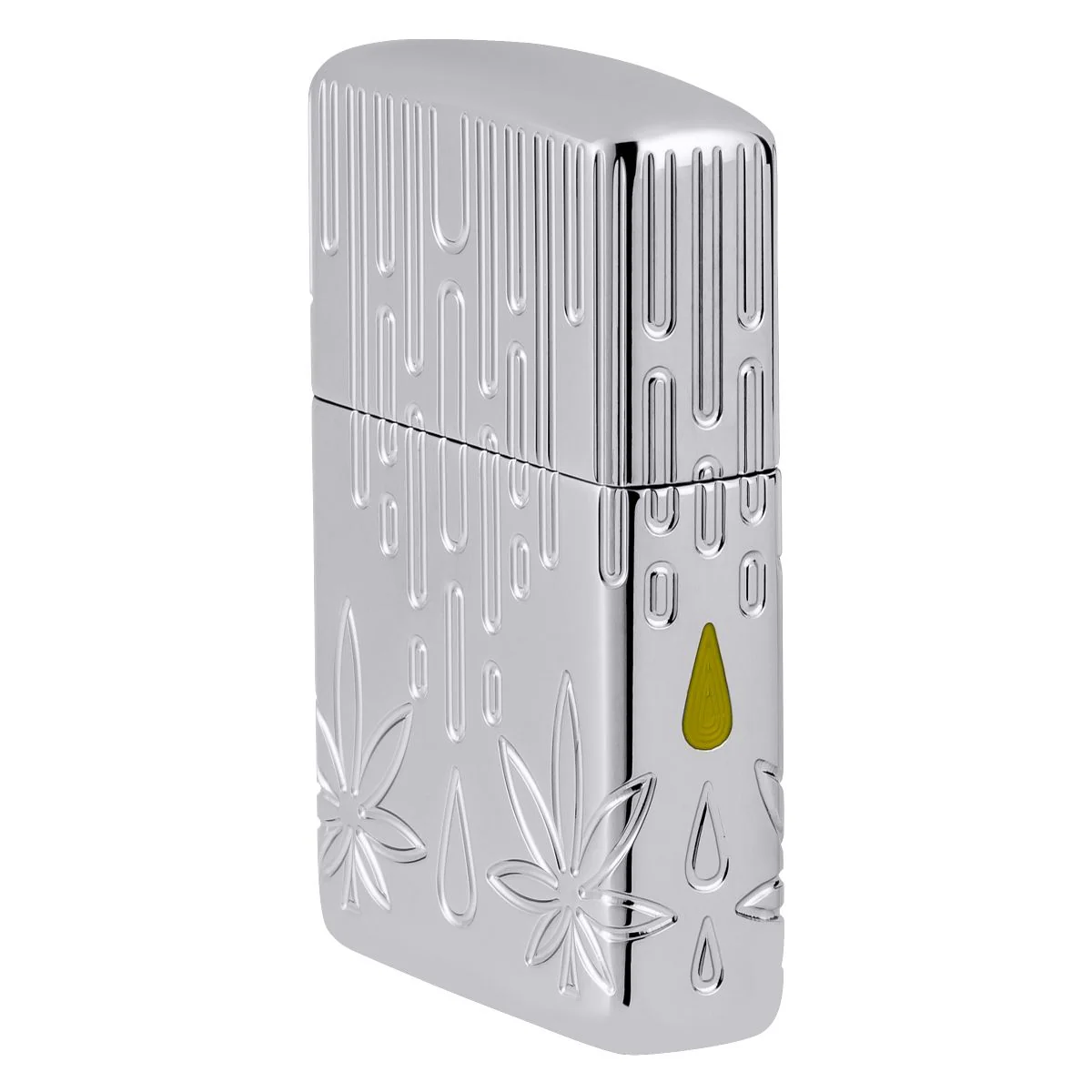 Zippo Lighter: Armor MultiCut, Waxy Weed Leaf - High Polish Chrome 46303 - Image 3