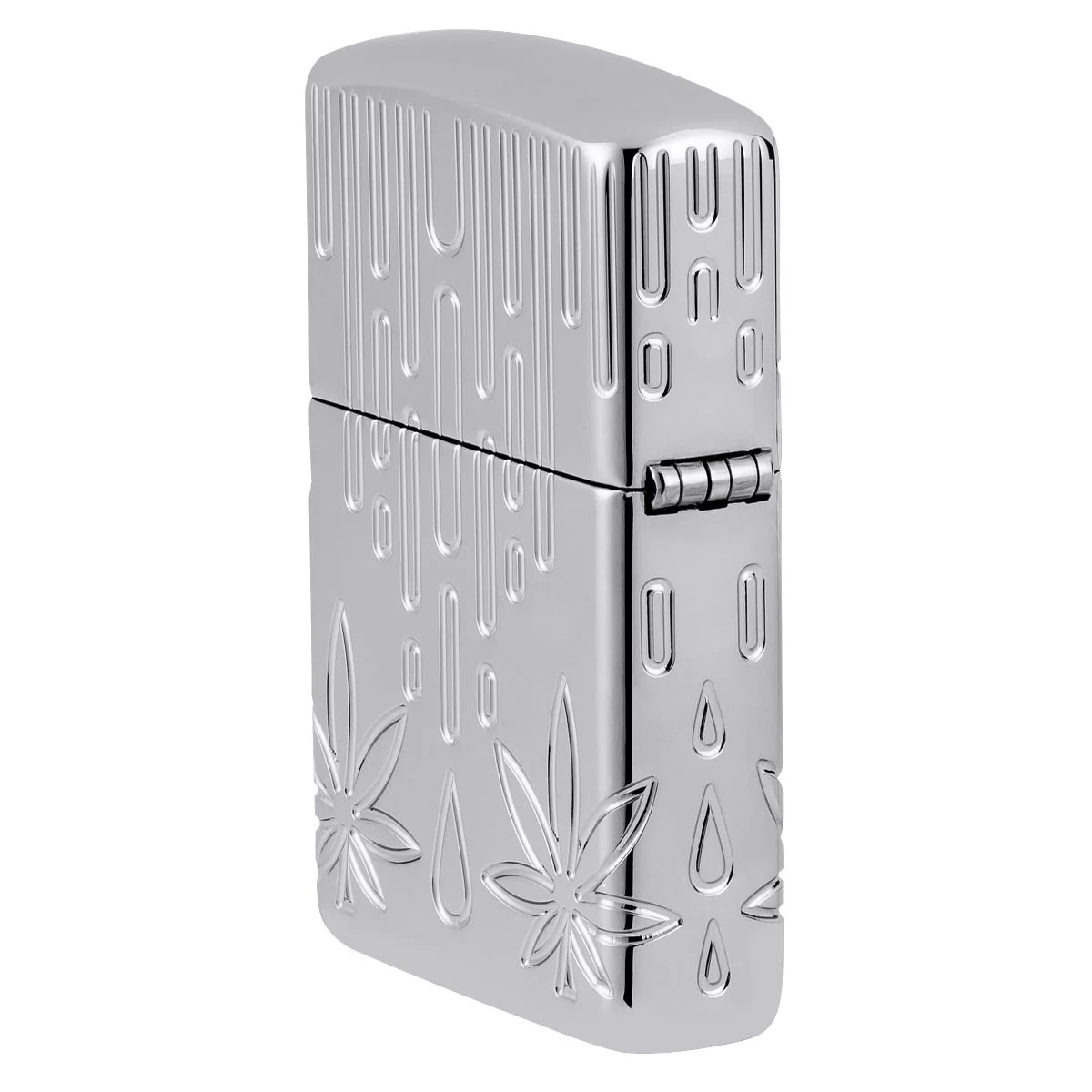 Zippo Lighter: Armor MultiCut, Waxy Weed Leaf - High Polish Chrome 46303 - Image 4