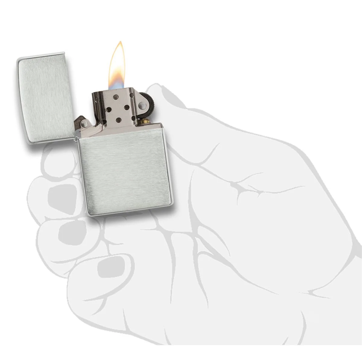 Zippo Lighter: Armor, Solid Sterling Silver - Brushed 27 - Image 5