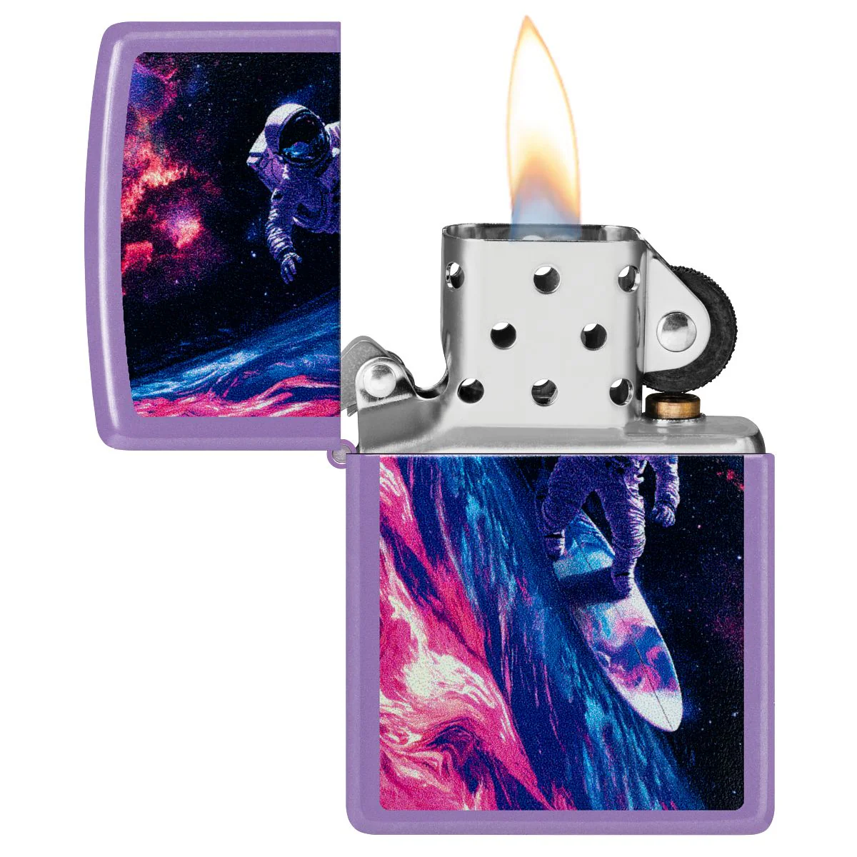 Zippo Lighter: Astronaut Surfer - Smokey Lavender 46999 - Image 3