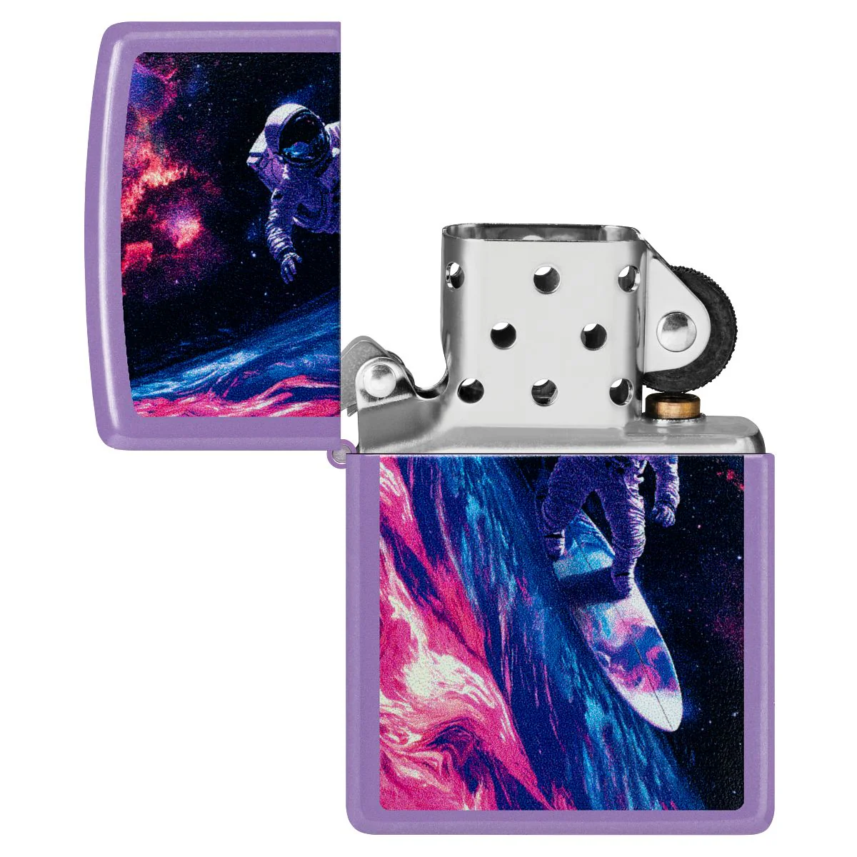 Zippo Lighter: Astronaut Surfer - Smokey Lavender 46999 - Image 4