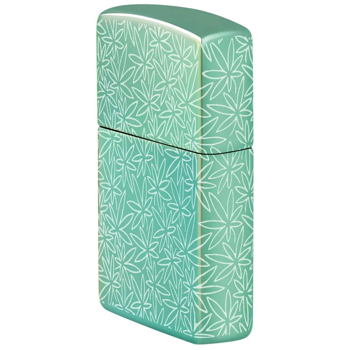 Zippo Lighter: Atomic Cannabis Design, Photo 360 - High Polish Green 46294 - Image 3
