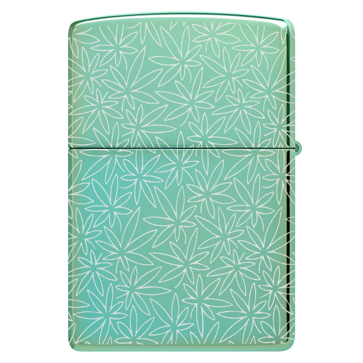 Zippo Lighter: Atomic Cannabis Design, Photo 360 - High Polish Green 46294 - Image 5