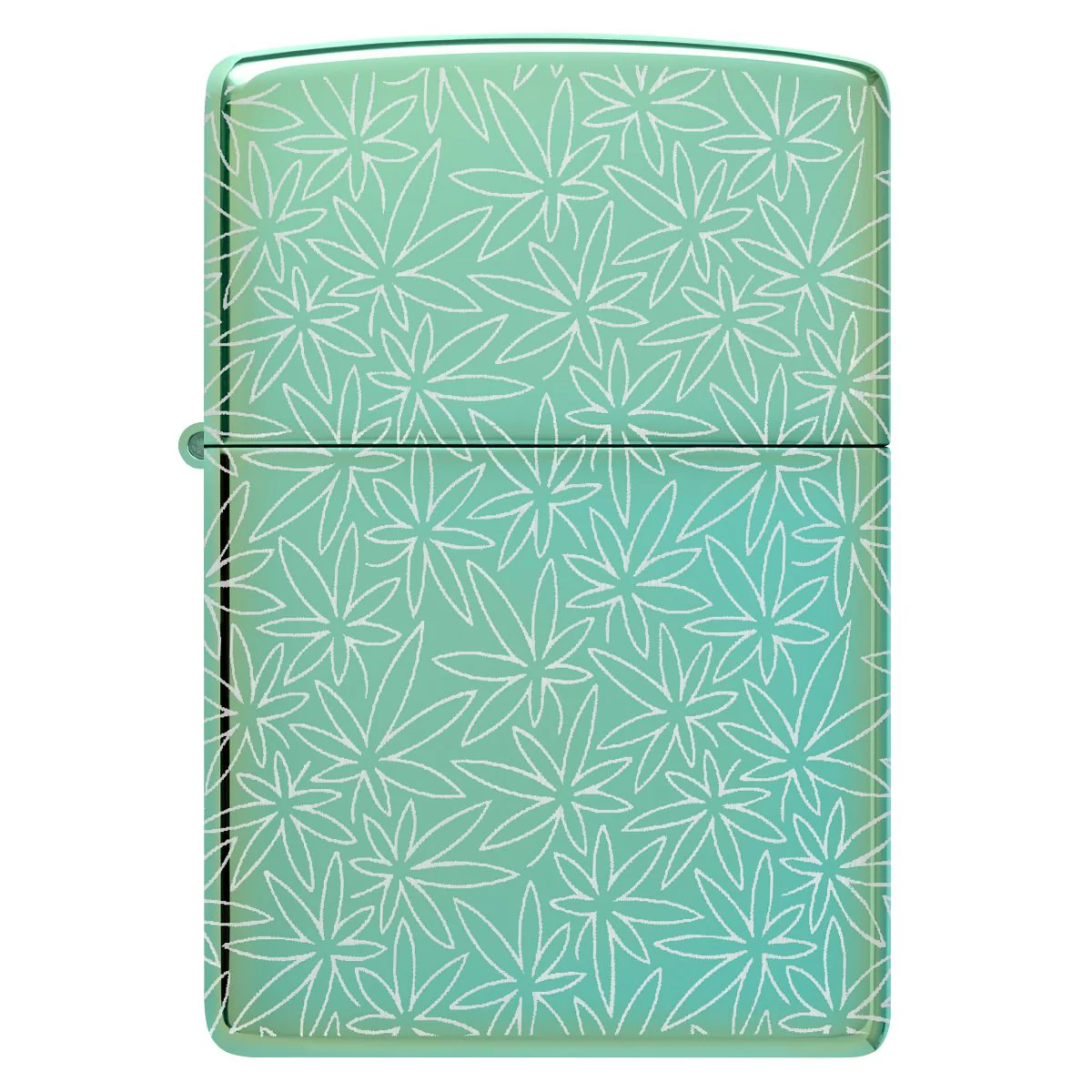 Zippo Lighter: Atomic Cannabis Design, Photo 360 - High Polish Green 46294 - Image 6