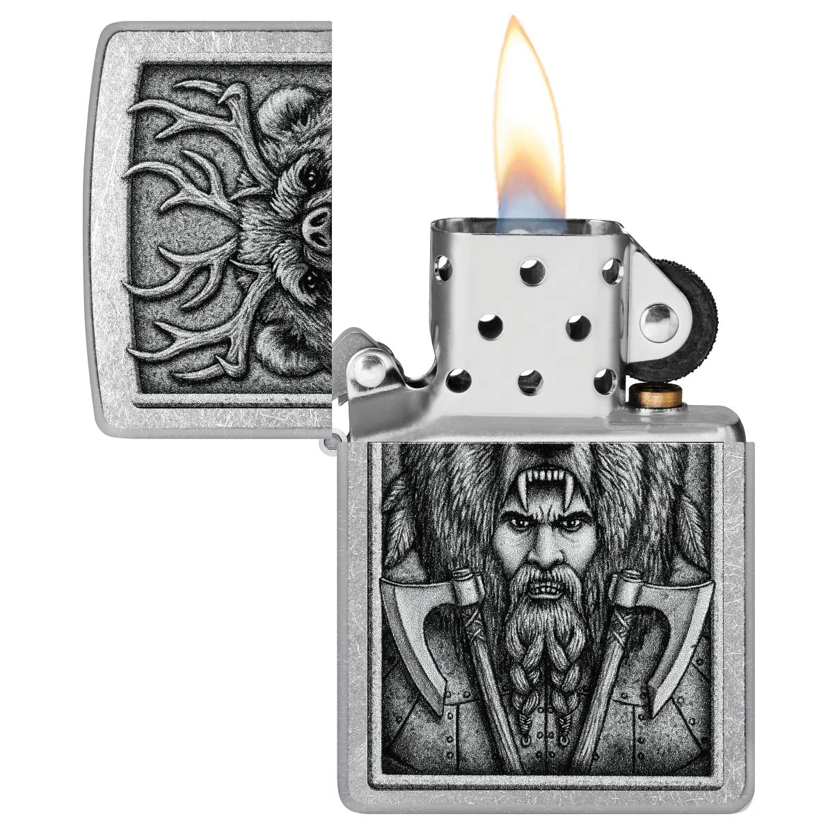 Zippo Lighter: Barbarian Warrior - Street Chrome 48731 - Image 3