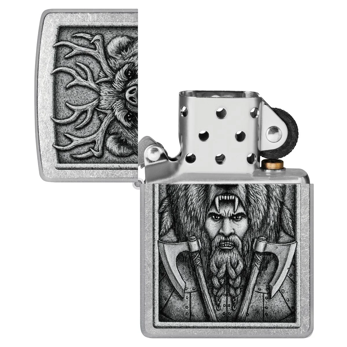 Zippo Lighter: Barbarian Warrior - Street Chrome 48731 - Image 4