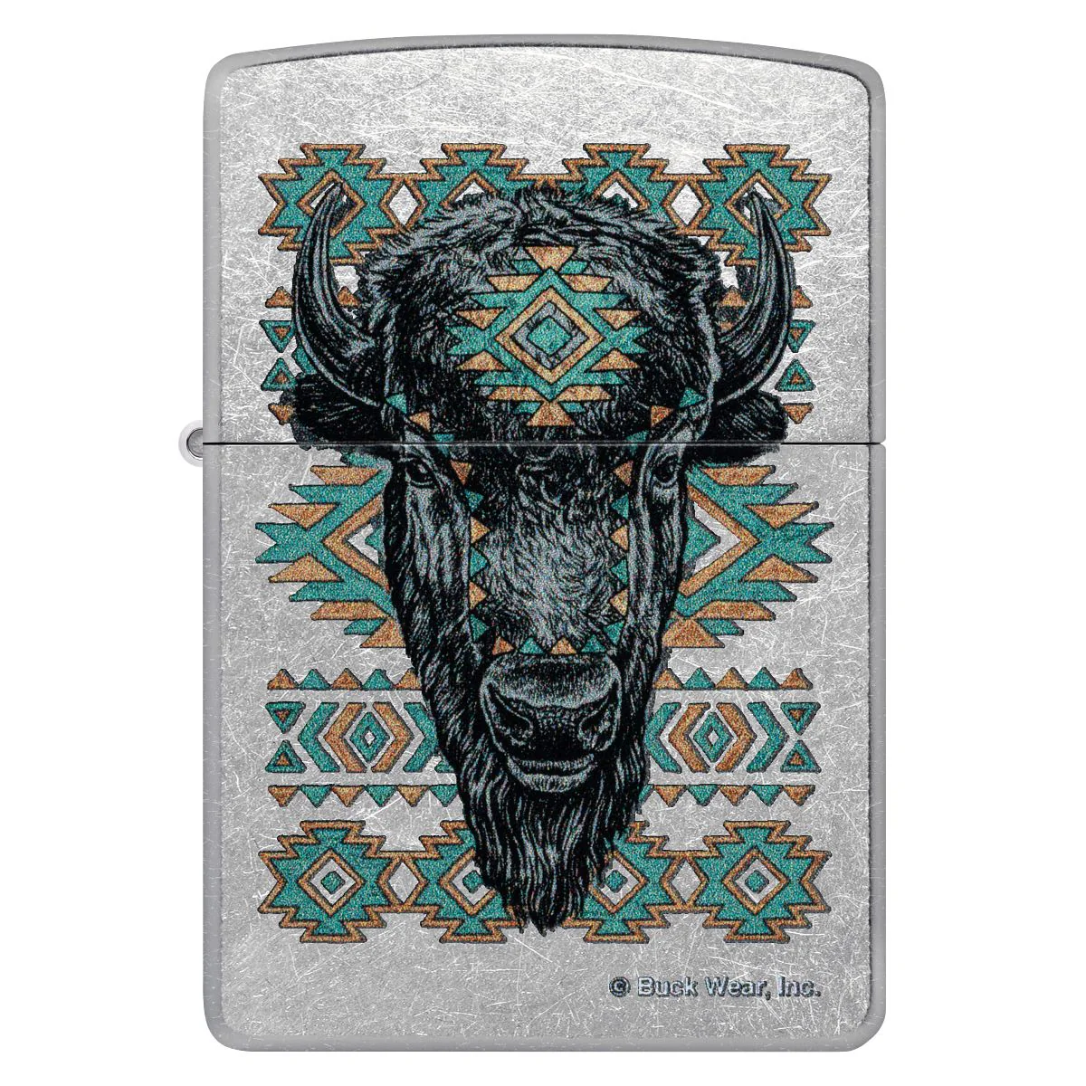 Zippo Lighter: Bison Design - Street Chrome 46422 - Image 2