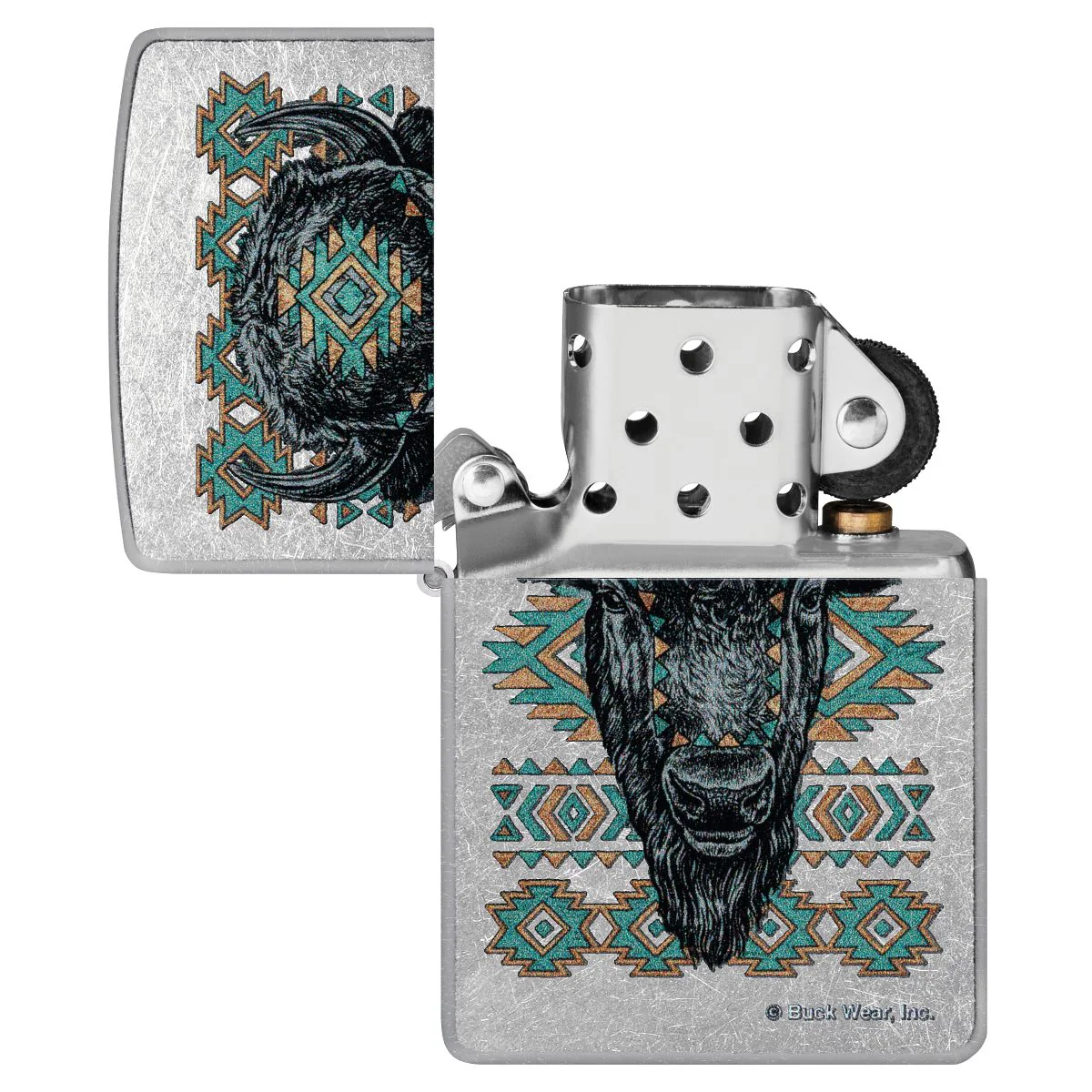 Zippo Lighter: Bison Design - Street Chrome 46422 - Image 4