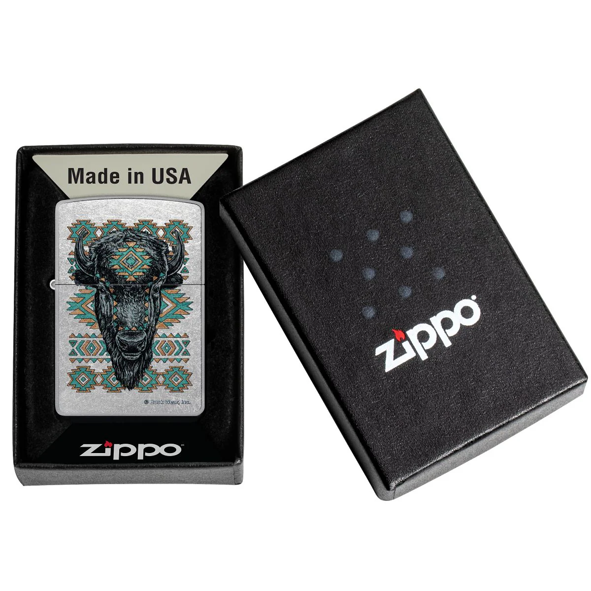 Zippo Lighter: Bison Design - Street Chrome 46422 - Image 6