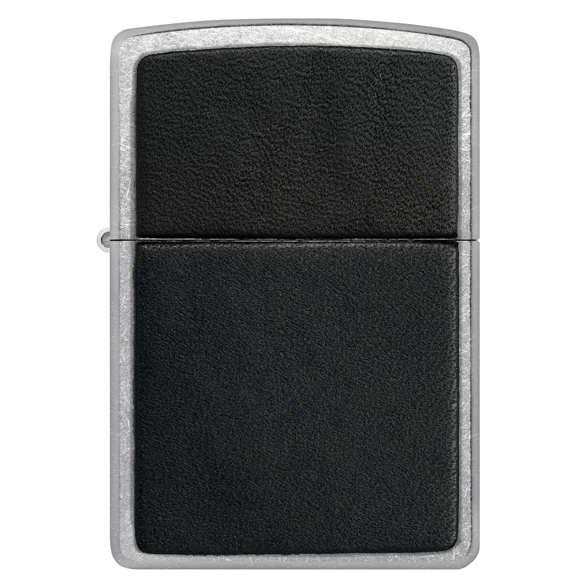 Zippo Lighter: Black Leather Emblem - Street Chrome 46778 - Image 2