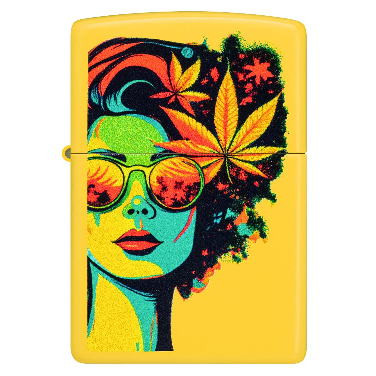Zippo Lighter: Blazing Beauty with Weed Leaves - Sunflower 46231 - Image 2