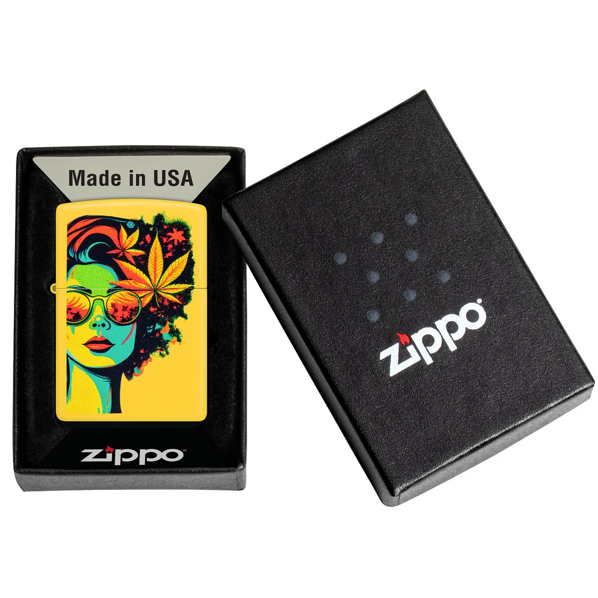 Zippo Lighter: Blazing Beauty with Weed Leaves - Sunflower 46231 - Image 6
