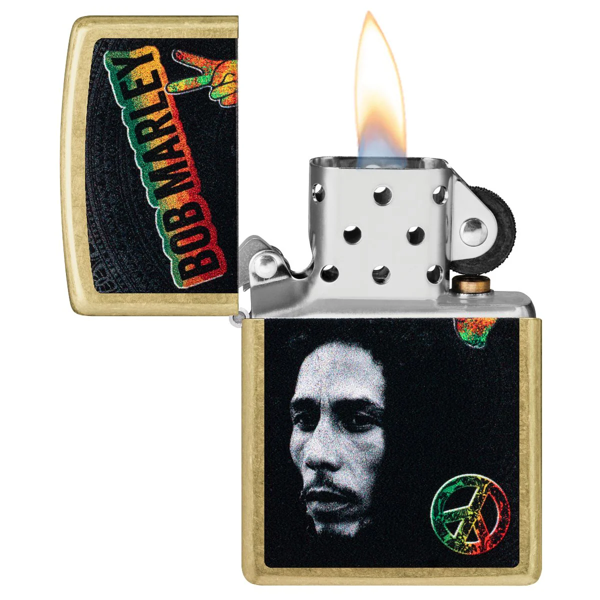 Zippo Lighter: Bob Marley Design - Street Brass 47194 - Image 3