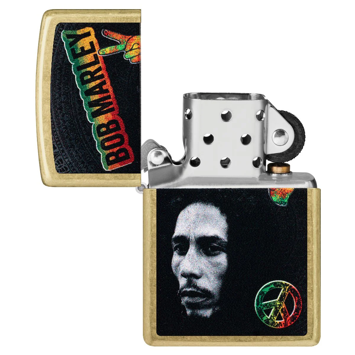 Zippo Lighter: Bob Marley Design - Street Brass 47194 - Image 4