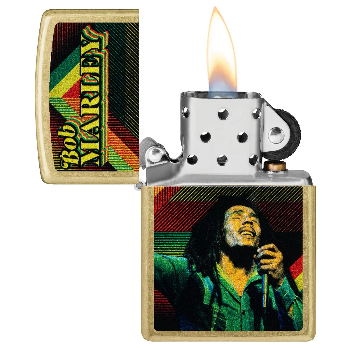 Zippo Lighter: Bob Marley Design - Street Brass 47242 - Image 3