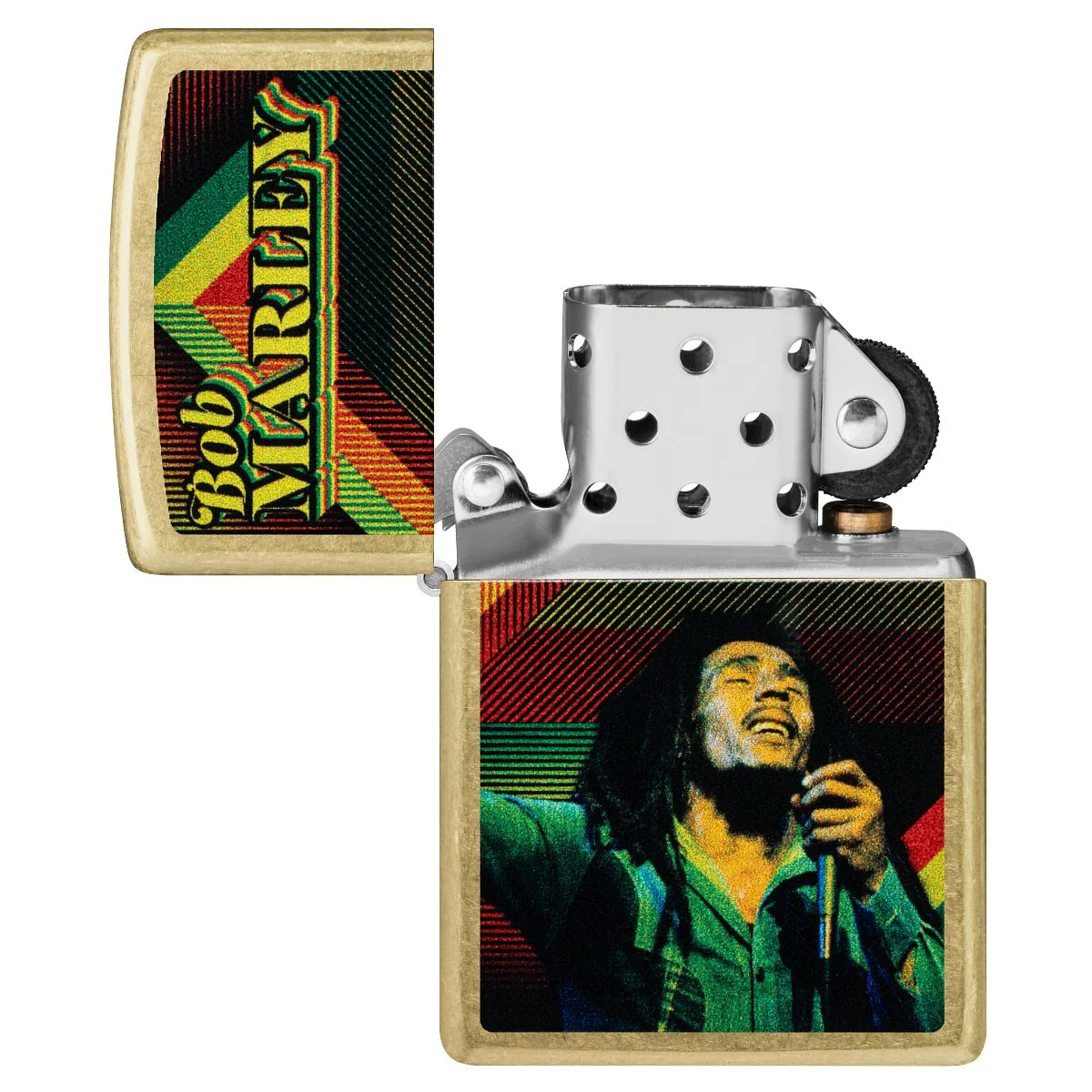 Zippo Lighter: Bob Marley Design - Street Brass 47242 - Image 4