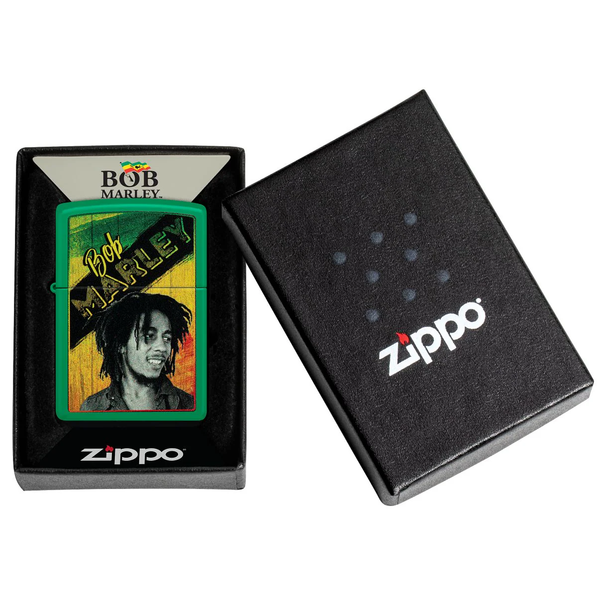 Zippo Lighter: Bob Marley - Grass Green Matte 46152 - Image 6