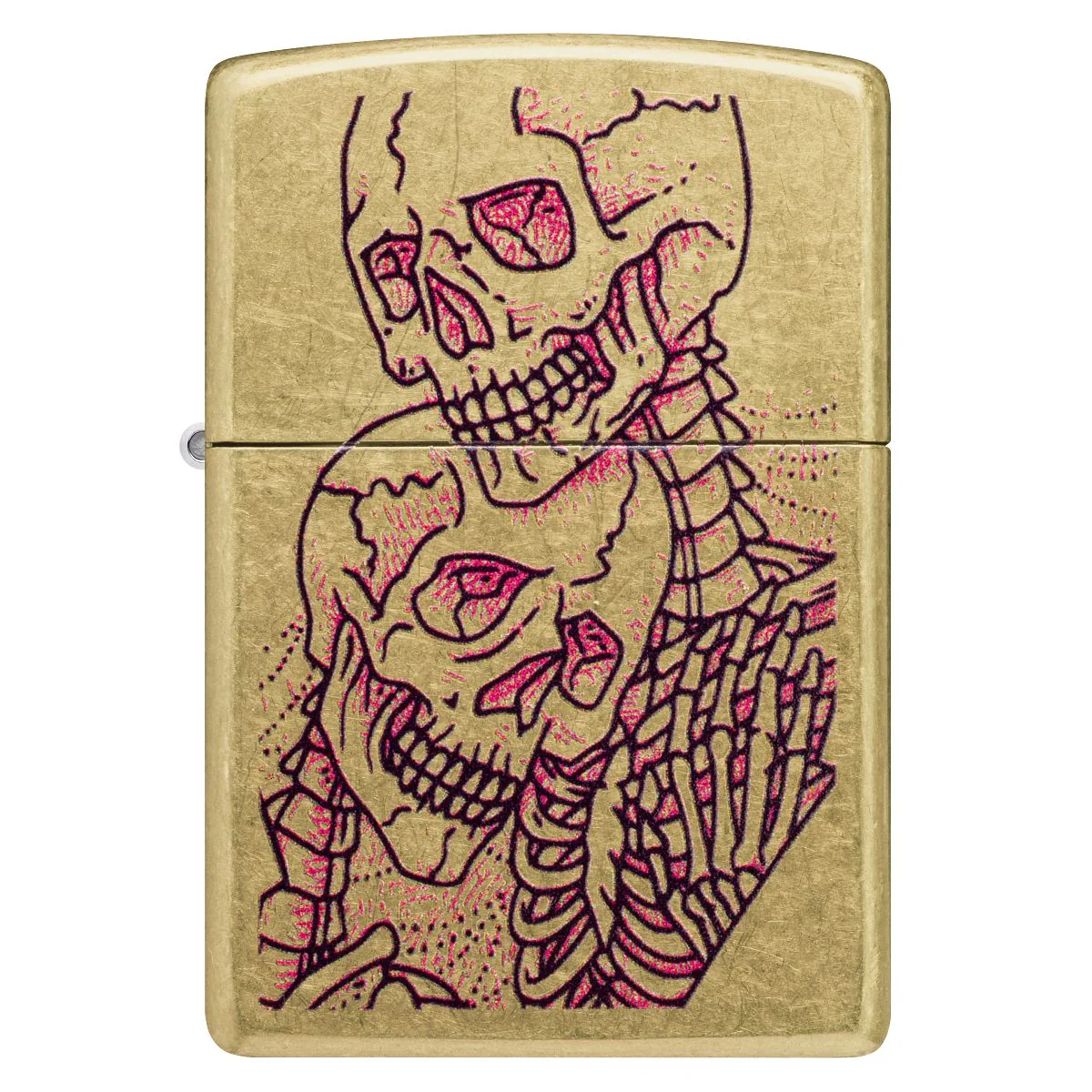 Zippo Lighter: Bony Embrace Design - Street Brass 47149 - Image 2