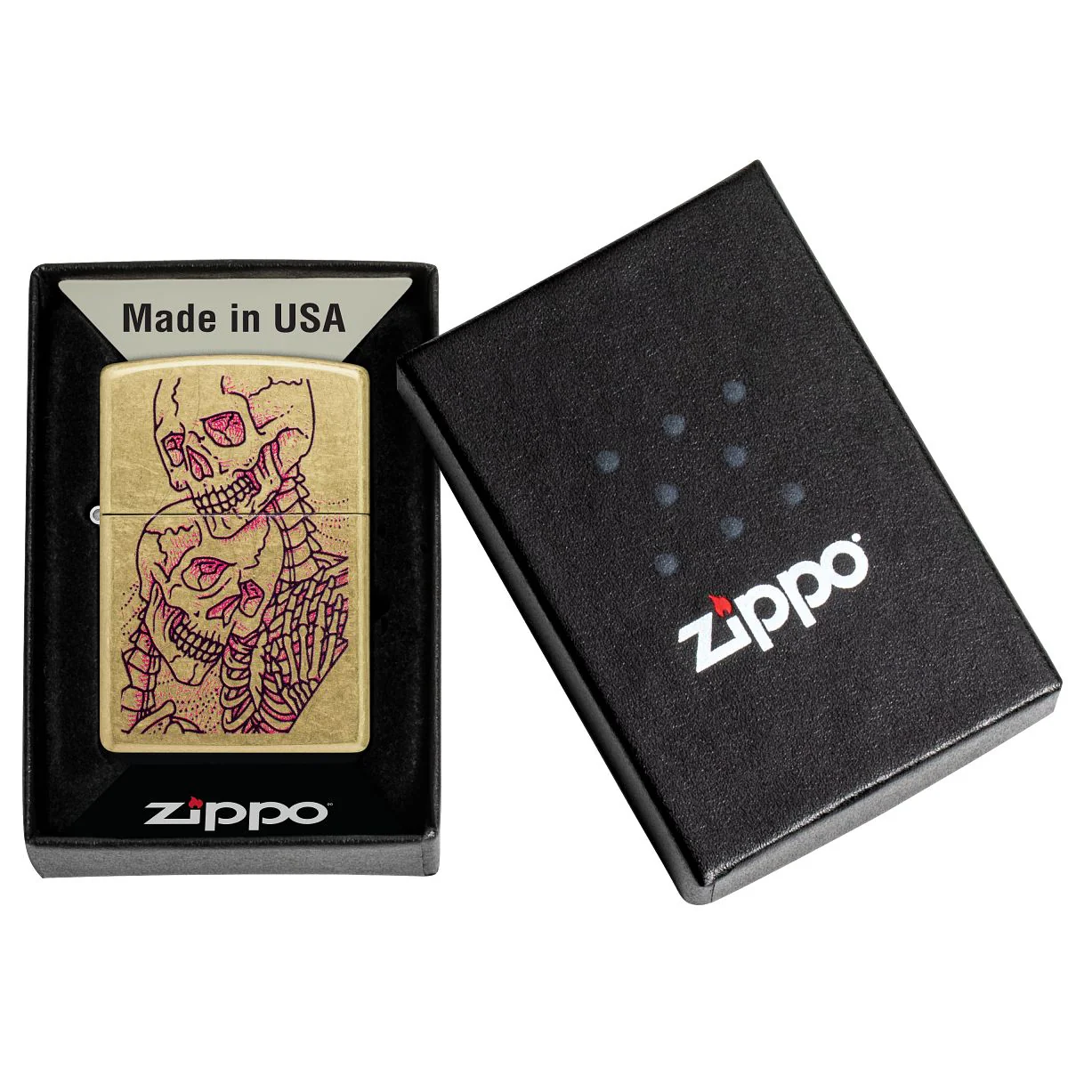 Zippo Lighter: Bony Embrace Design - Street Brass 47149 - Image 6
