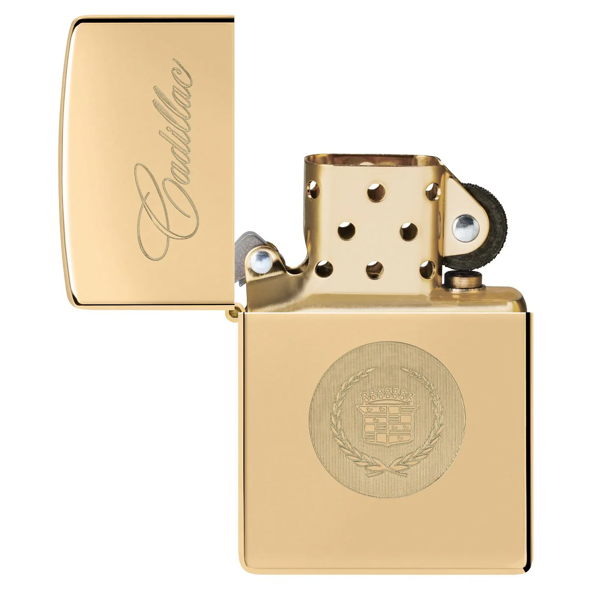 Zippo Lighter: Cadillac Crest - High Polish Brass 46784 - Image 4