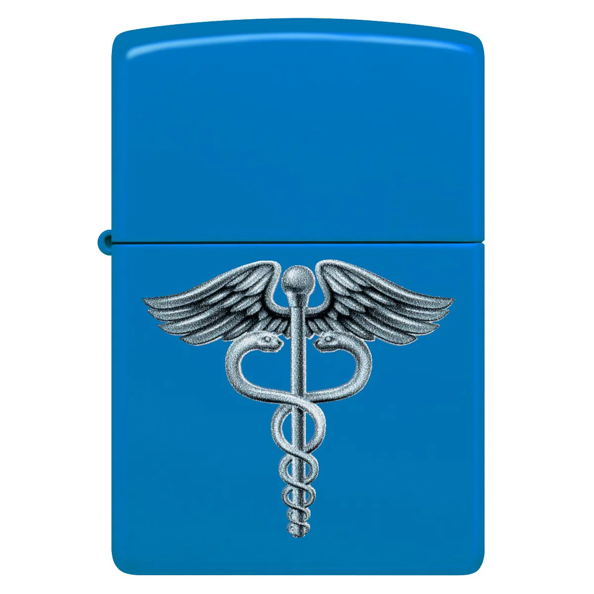 Zippo Lighter: Caduceus Symbol - Sky Blue Matte 46671 - Image 2