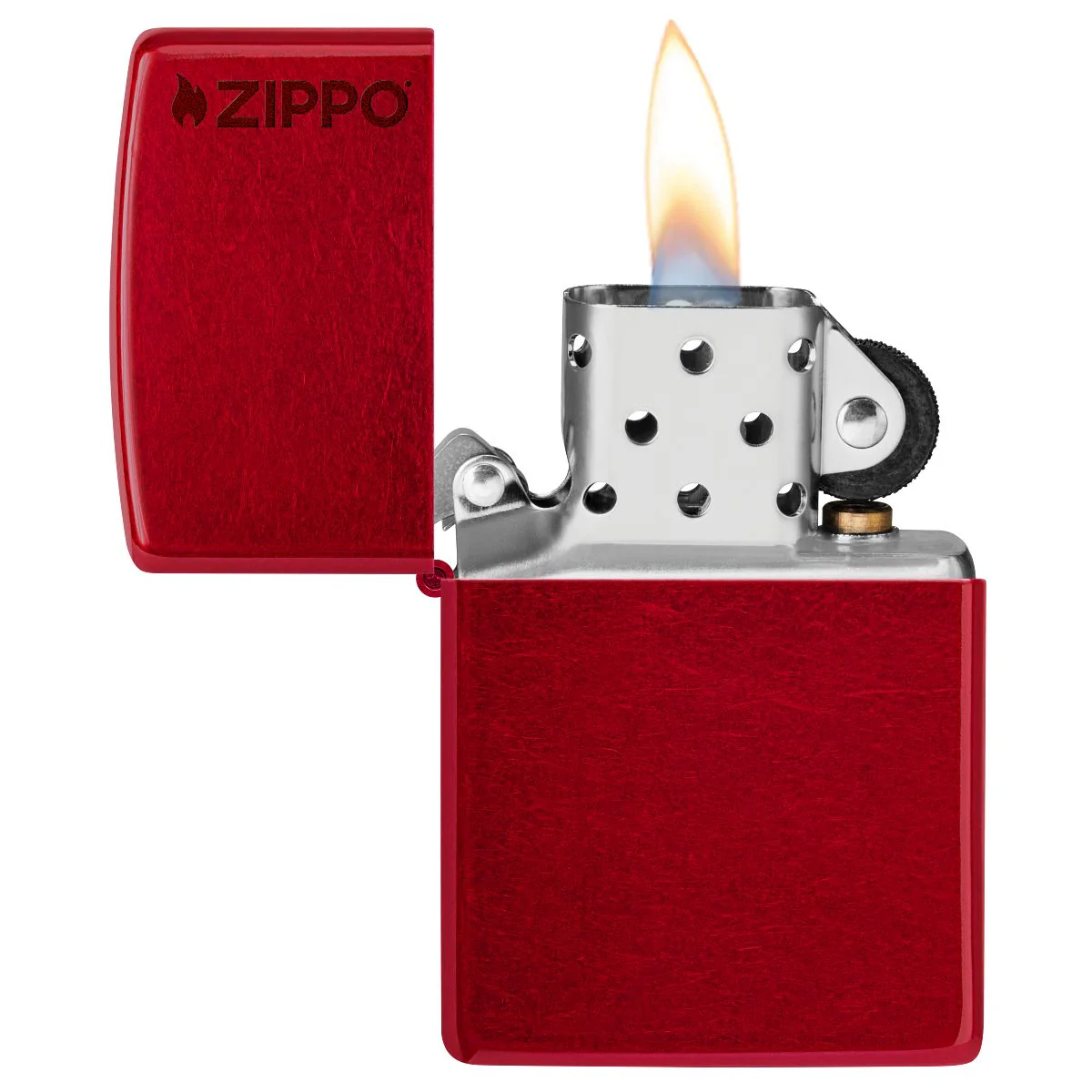 Zippo Lighter: Candy Apple Red with Zippo Logo - 21063ZL - Image 3