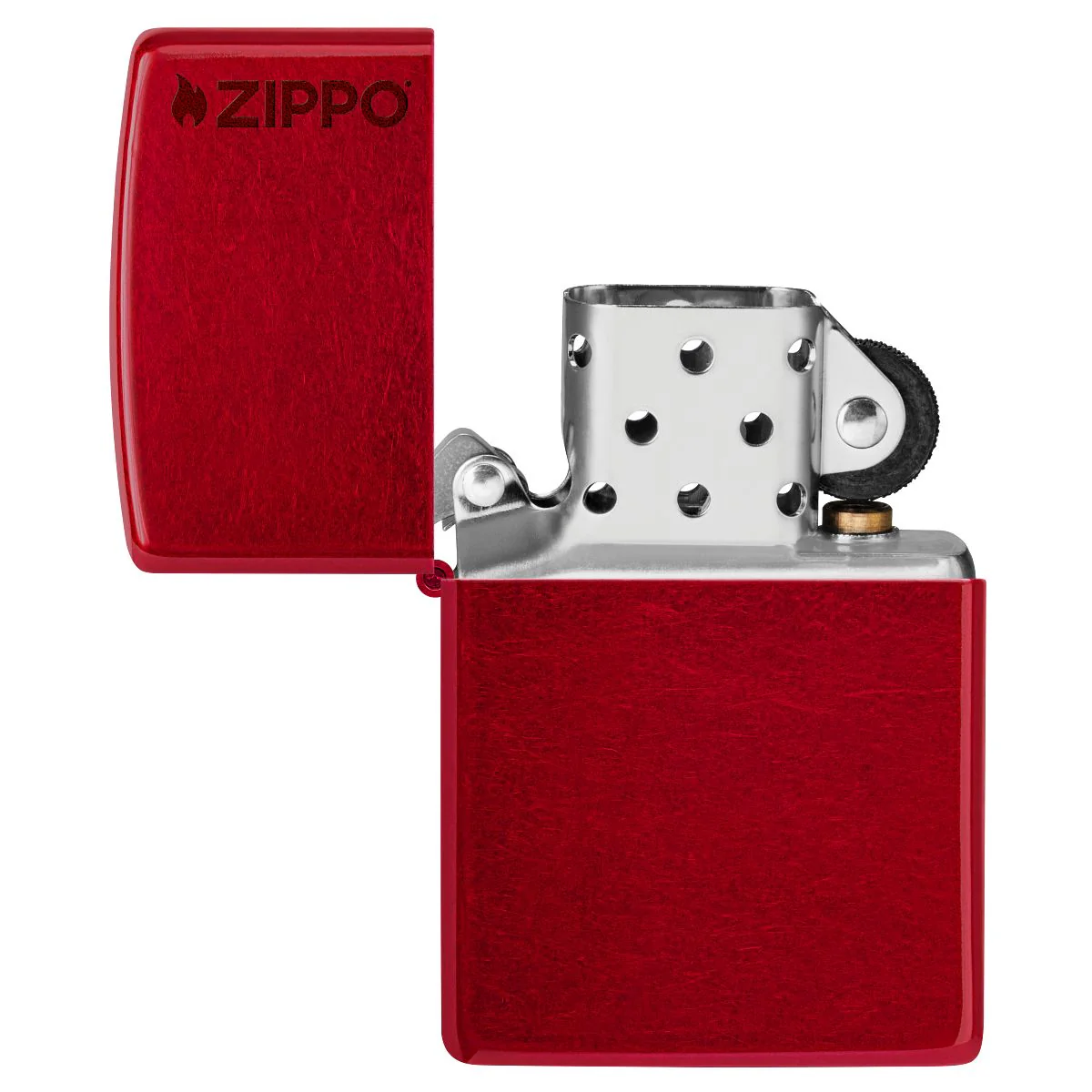 Zippo Lighter: Candy Apple Red with Zippo Logo - 21063ZL - Image 4
