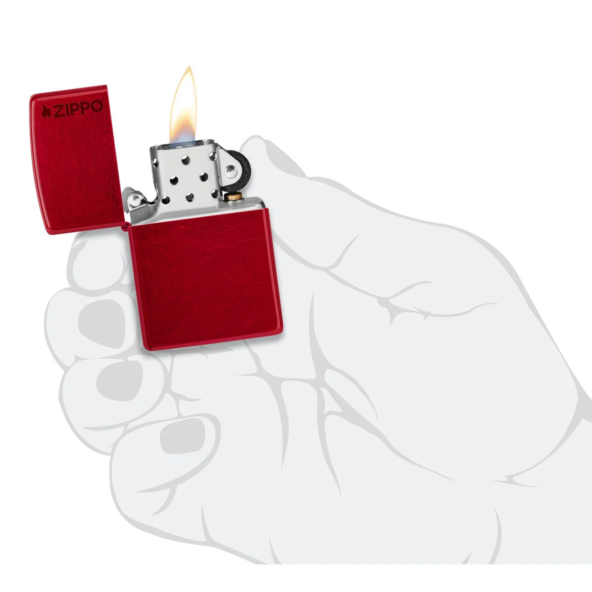 Zippo Lighter: Candy Apple Red with Zippo Logo - 21063ZL - Image 5