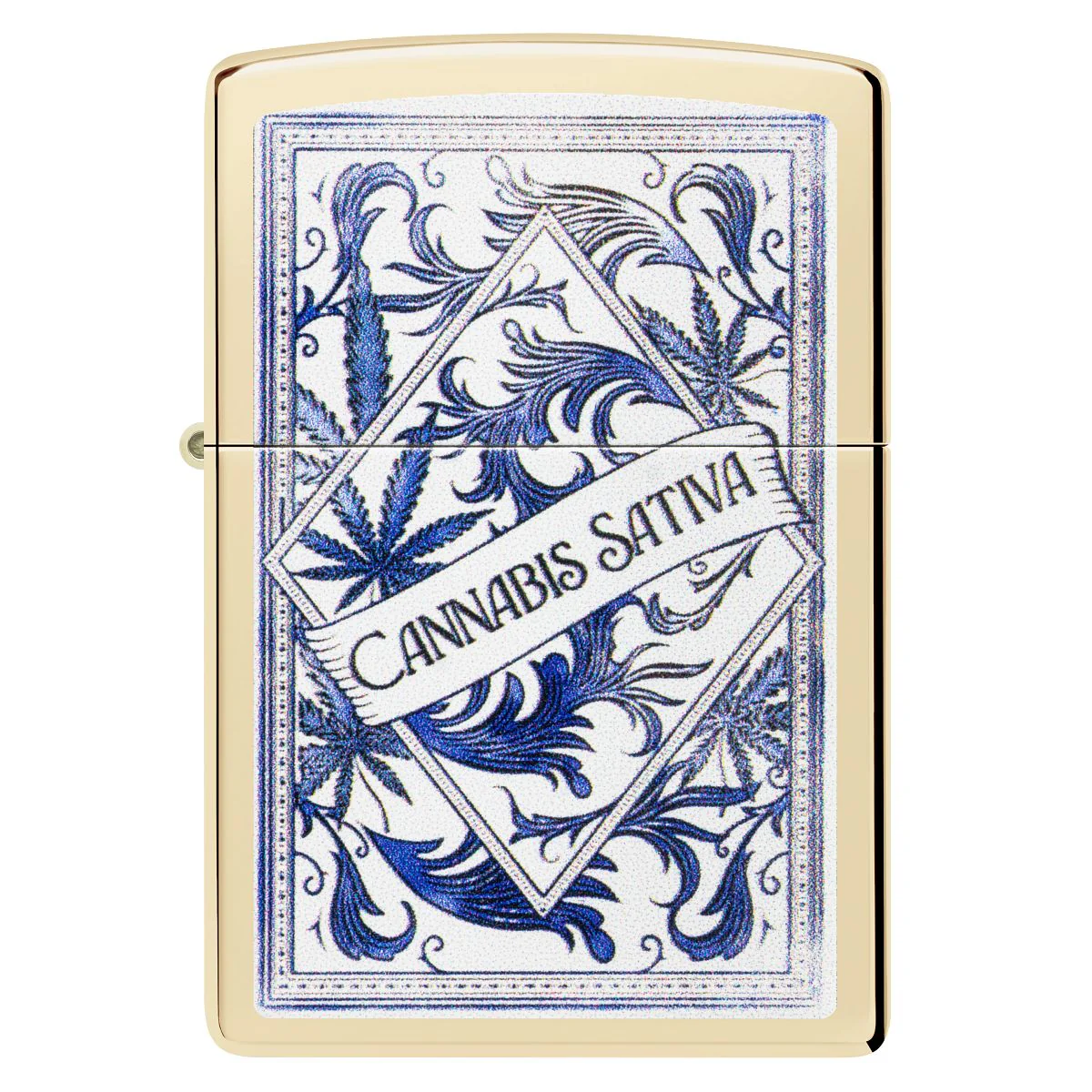 Zippo Lighter: Cannabis, Sativa Serenity Design - Champagne 47153 - Image 2