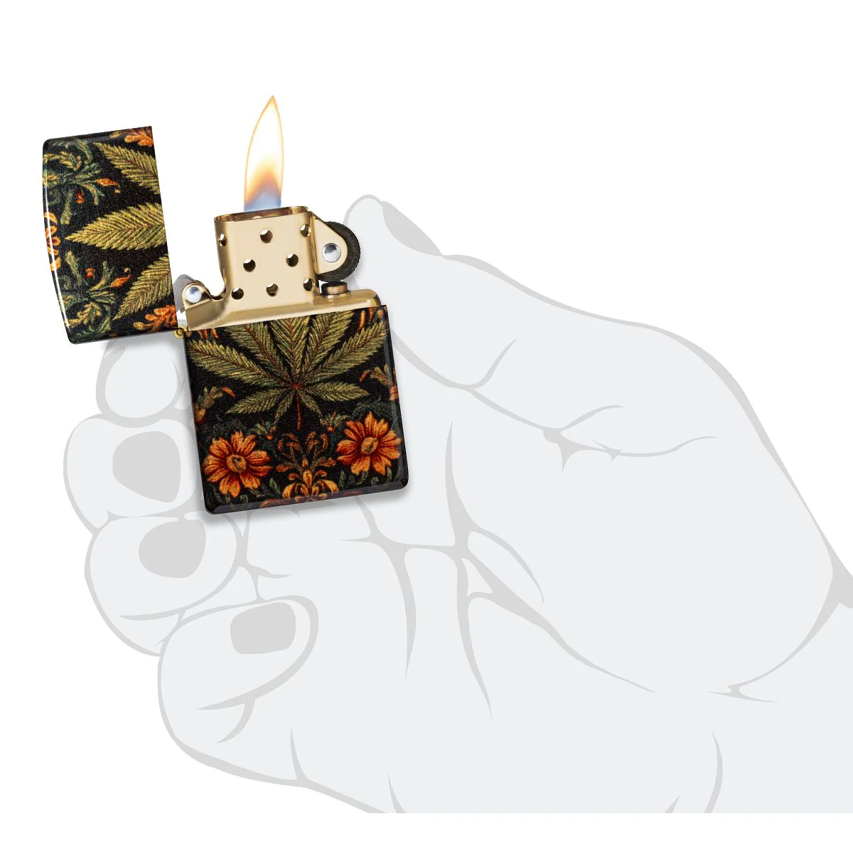 Zippo Lighter: Cannabis Tapestry Design - 540 Fusion 47139 - Image 9