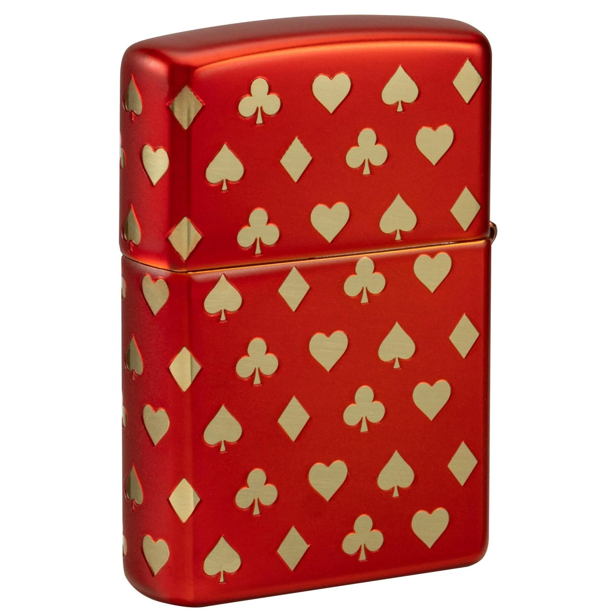 Zippo Lighter: Card Suits, 360 Laser Engraved - Metallic Red 81708 - Image 2