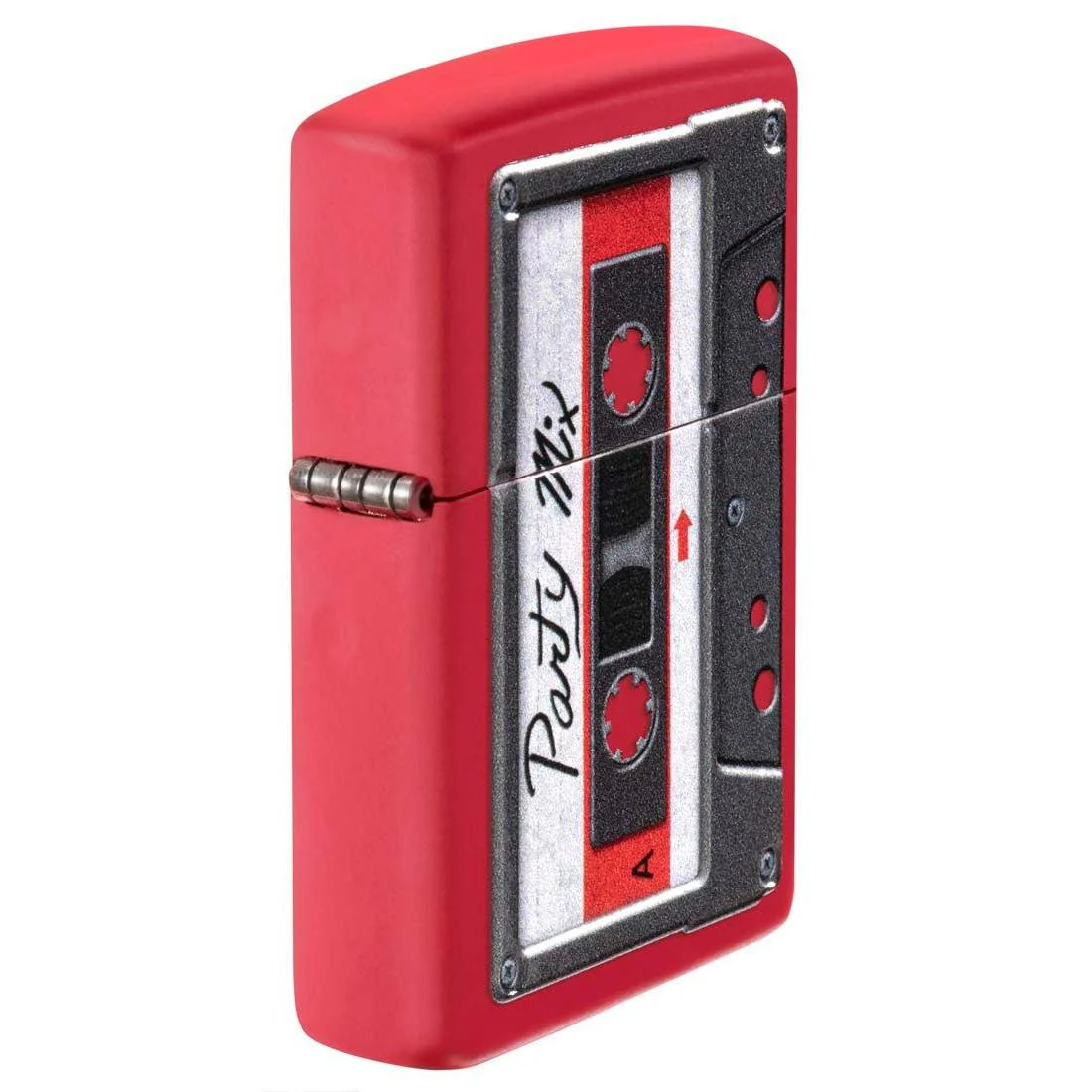 Zippo Lighter: Cassette Tape, Texture Print - Red Matte 81346 - Image 2